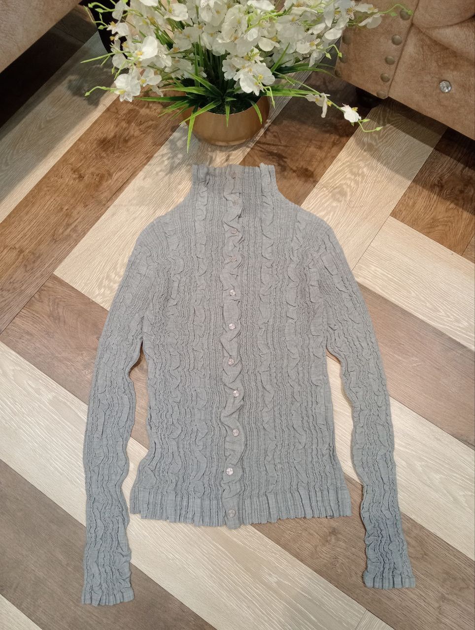 Japanese Brand TOUJOURS DE USE JAPAN PLEATED TURTLE NECK TOPS Size ONE SIZE - 2 Thumbnail