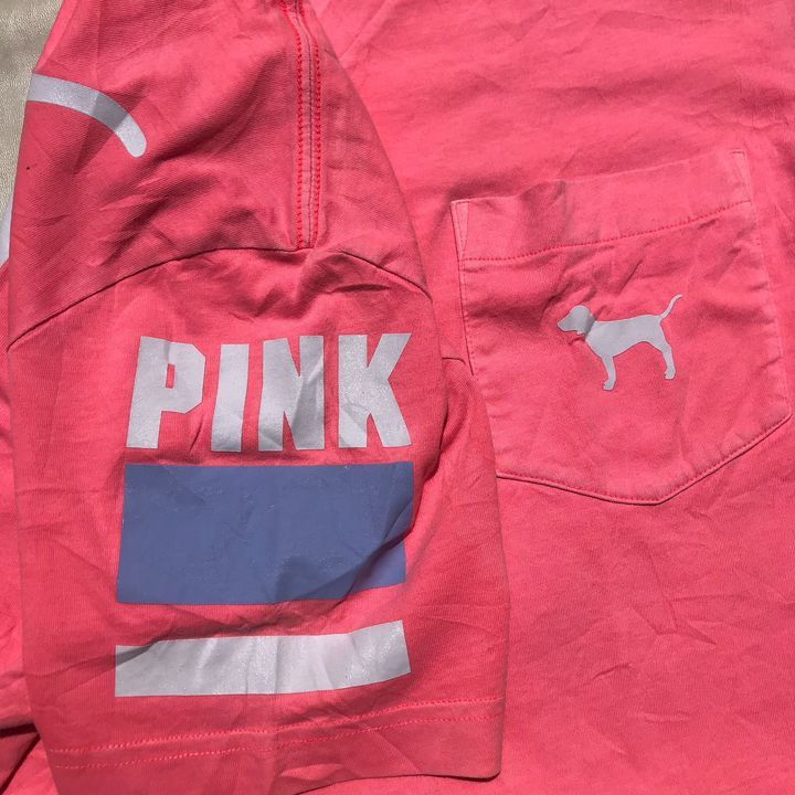 Pink × Victoria's Secret PINK Victoria Secret T shirt Tee. Hot coral color with dog Size S / US 4 / IT 40 - 4 Thumbnail
