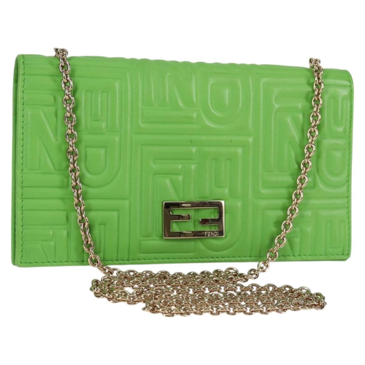 Fendi Fendi Wallet on Chain Logo Embossed Leather Size ONE SIZE - 1 Thumbnail