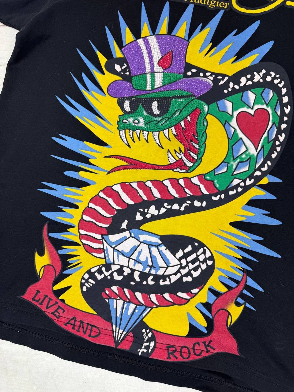 Christian Audigier Ed Hardy By Christian Audigier Live And Rock T Shirt Size US XXL / EU 58 / 5 - 5 Thumbnail