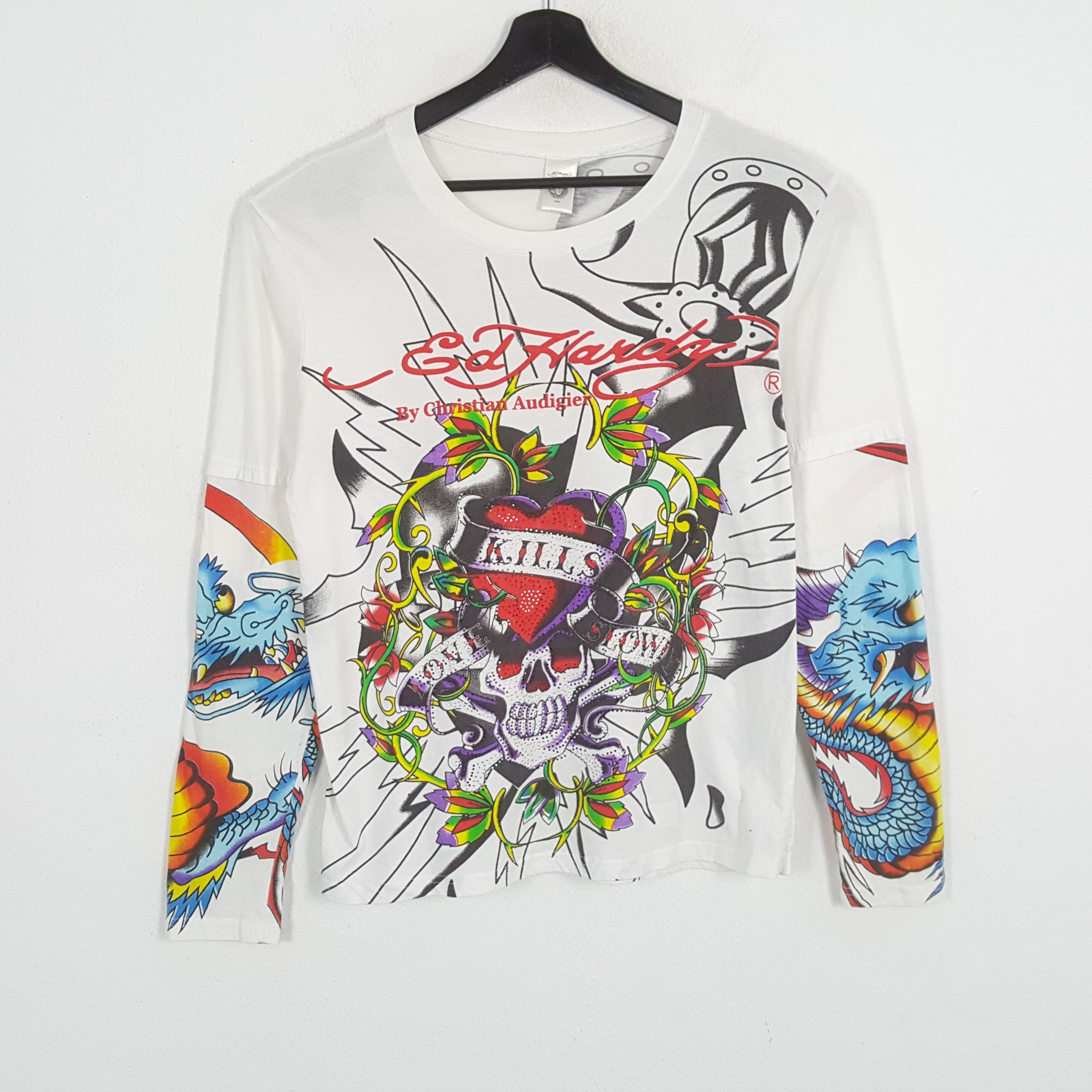 Ed Hardy ED HARDY Designer Brand Fashion Rock Punk Style Tshirt Size US L / EU 52-54 / 3 - 1 Thumbnail