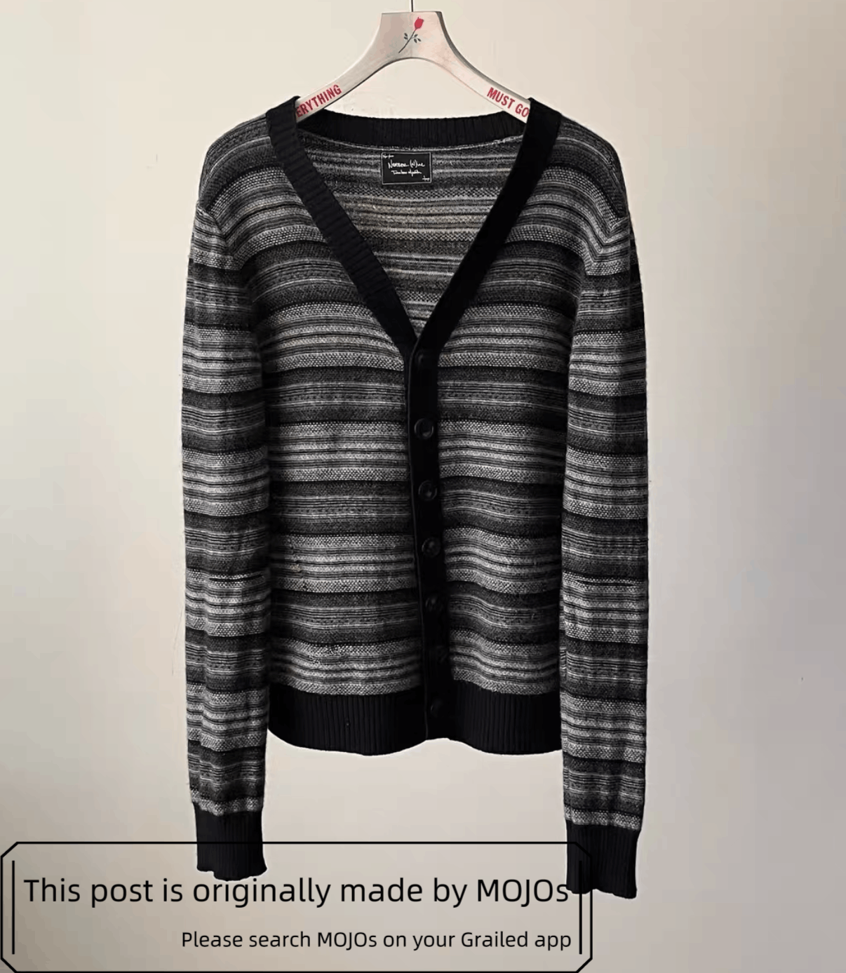 Number (N)ine Sz 3 Number Nine 07AW Stripe Knitwear Cardigan mojos Size US L / EU 52-54 / 3 - 1 Thumbnail