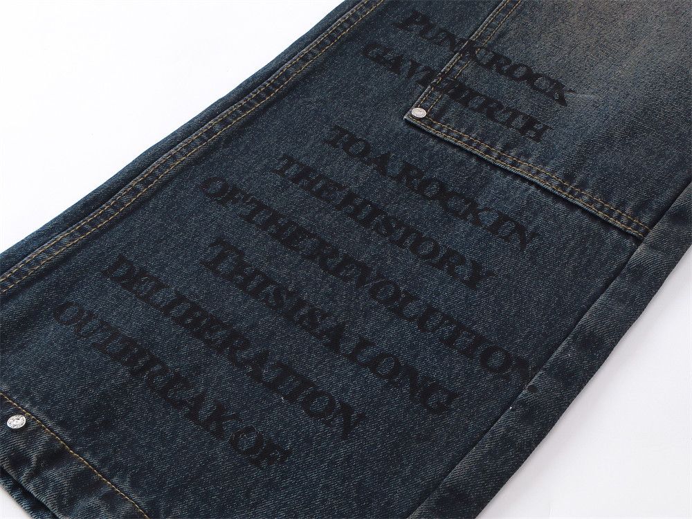 Vintage Men's high street trend casual washed distressed jeans Size US 32 / EU 48 - 5 Thumbnail