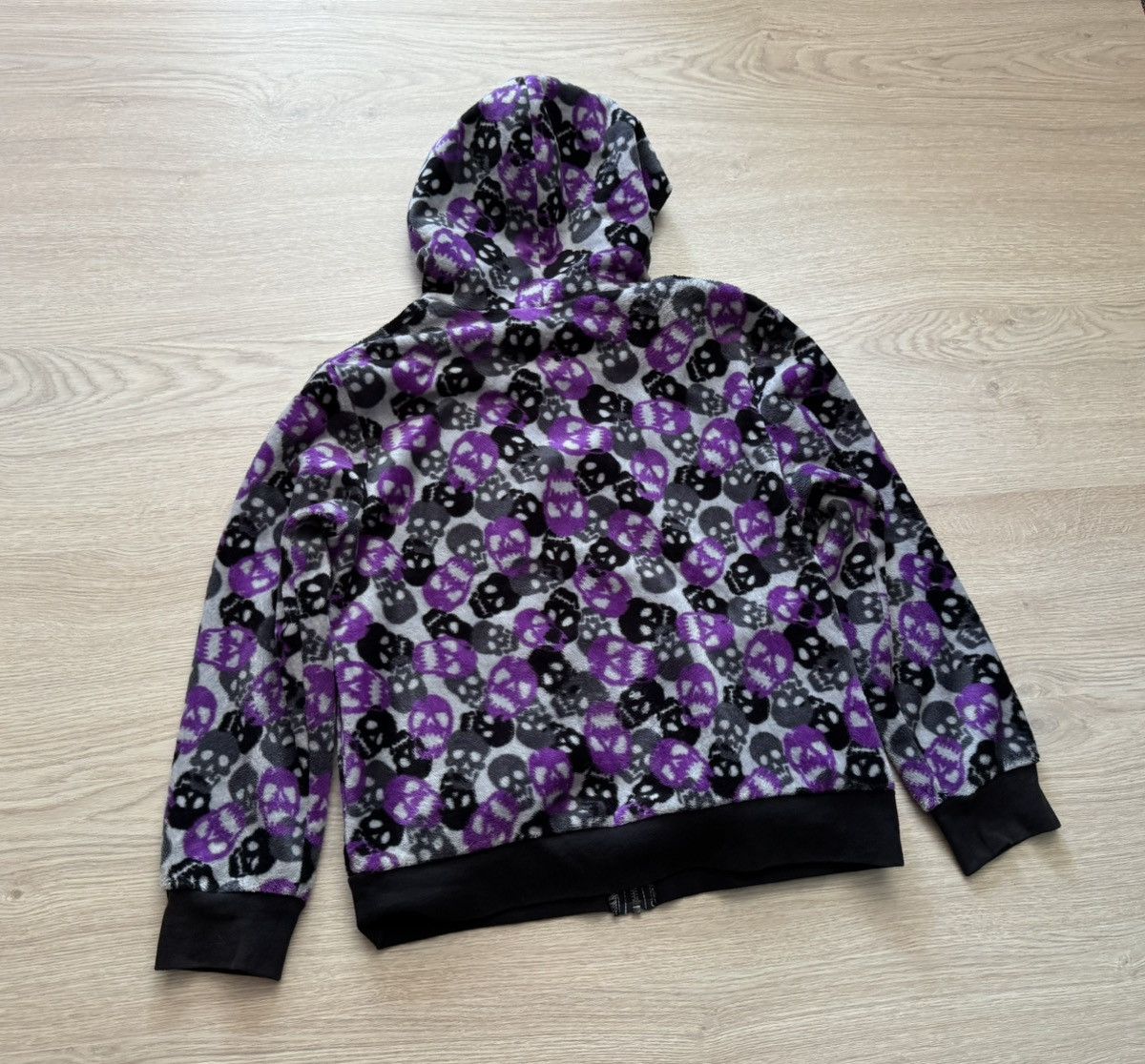 Vintage Vintage y2k Skull Japanese Women’s Fleece Full Zip Hoodie Size S / US 4 / IT 40 - 3 Thumbnail