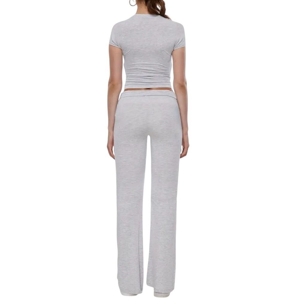 Shein Crop Top and Wide Leg Leggings Lounge Set in Gray, Size M Size 30" / US 8 / IT 44 - 2 Thumbnail