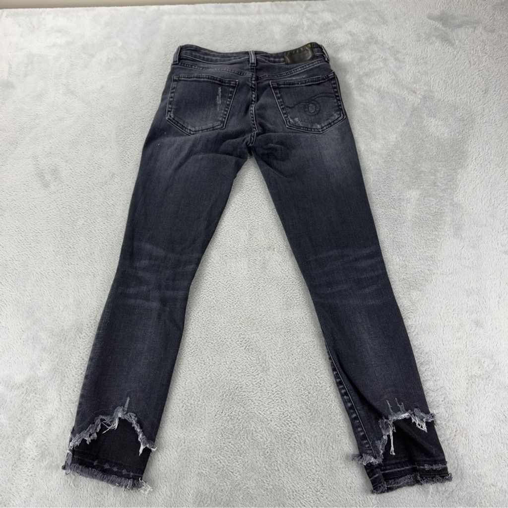 R13 R13 Women's Size 24x25 Jenny Mid Rise w/ Double Shred Hems B Size 24" / US 00 / IT 34 - 3 Thumbnail