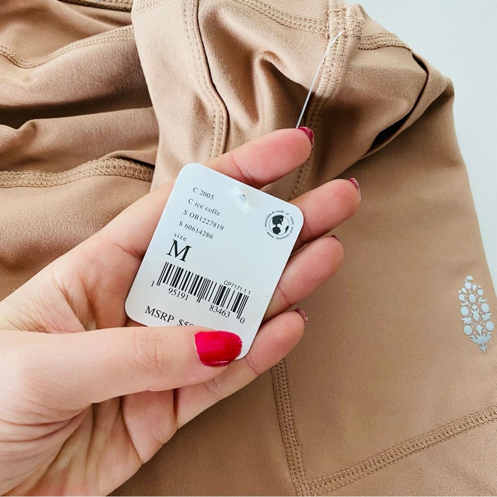 Free People NEW FREE PEOPLE MOVEMENT Tan Beige Coffee Biker Short Shorts Size 28" / US 6 / IT 42 - 7 Thumbnail
