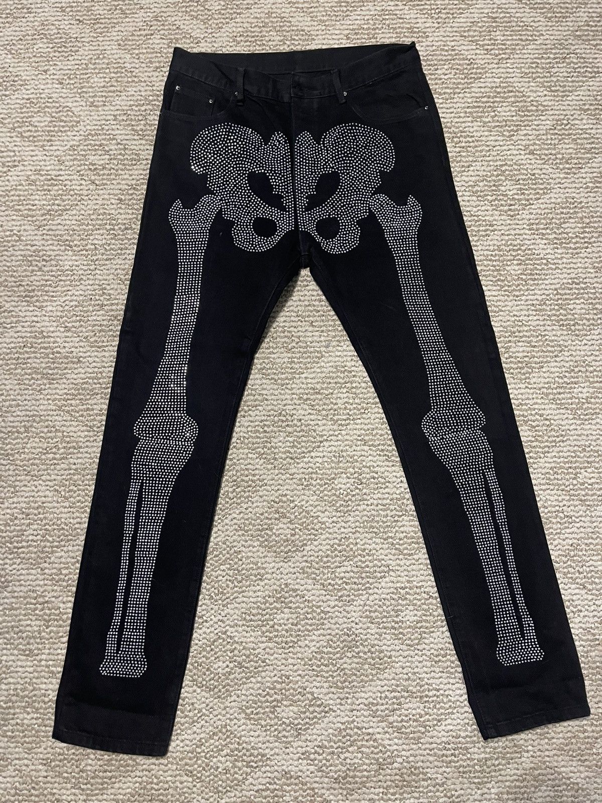 MNML × Streetwear Mnml dazzle skeleton denim jeans | Grailed