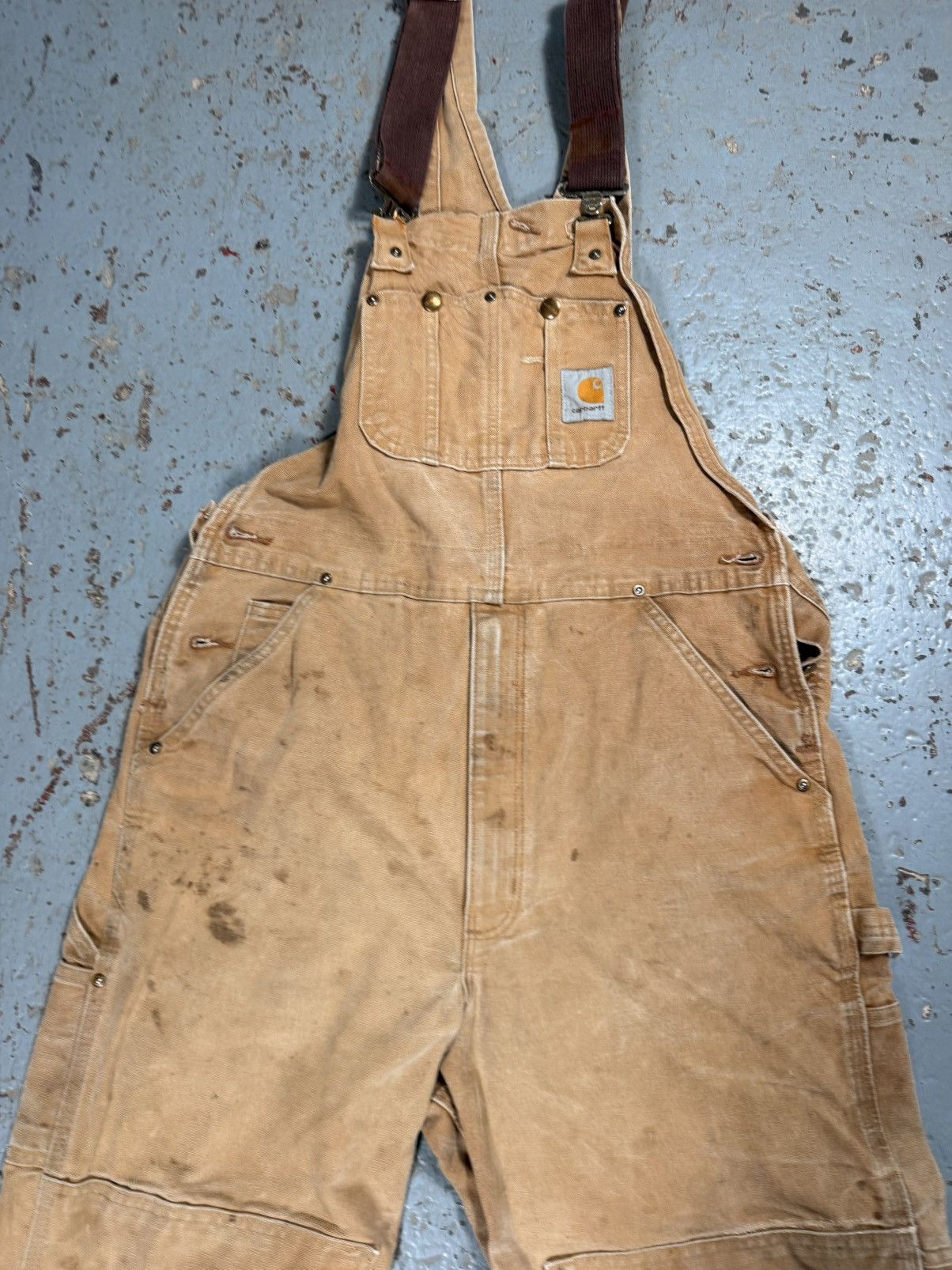 Vintage Perfectly Distressed Carhartt Beige Overalls