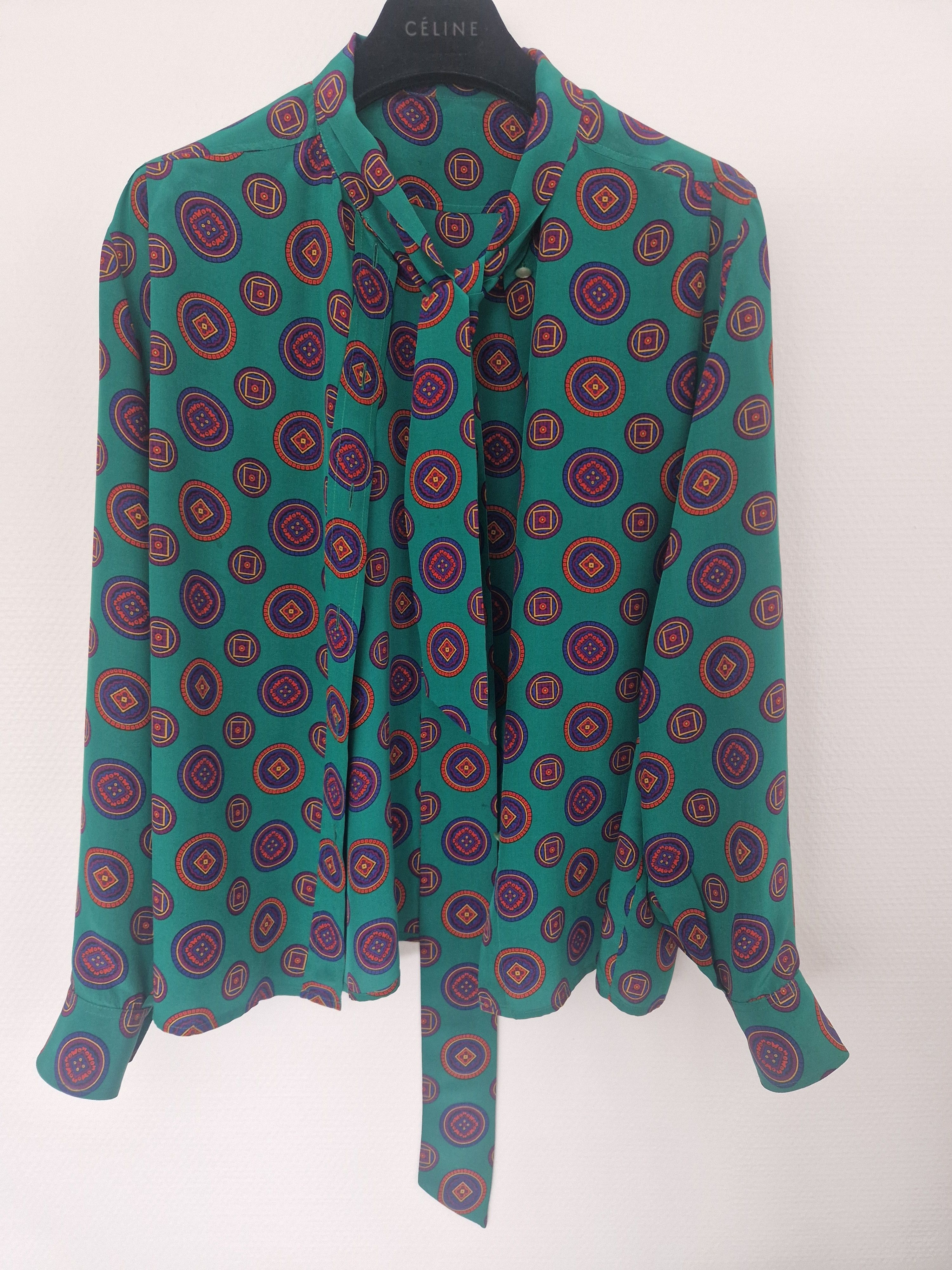 Celine Blouson en silk .Celine Size M / US 6-8 / IT 42-44 - 2 Thumbnail