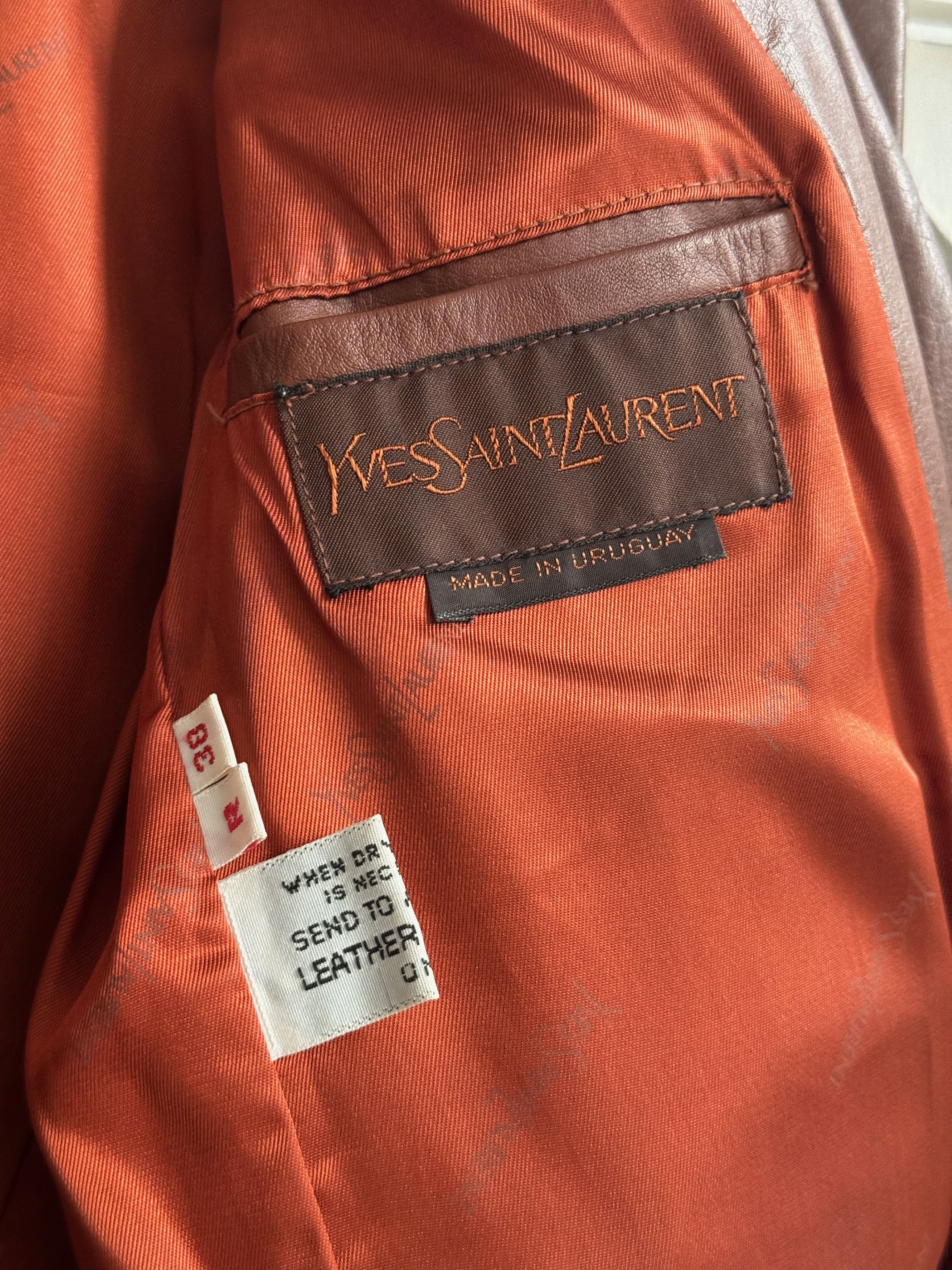 Yves Saint Laurent Yves Saint Laurent Vintage Leather Blazer Size S / US 4 / IT 40 - 2 Thumbnail