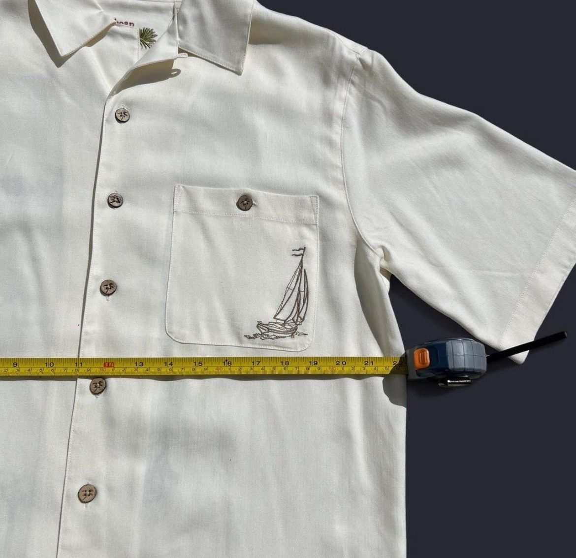 Caribbean Caribbean Off-White Polo with Embroidered Sailboat Men’s M Size US M / EU 48-50 / 2 - 5 Thumbnail