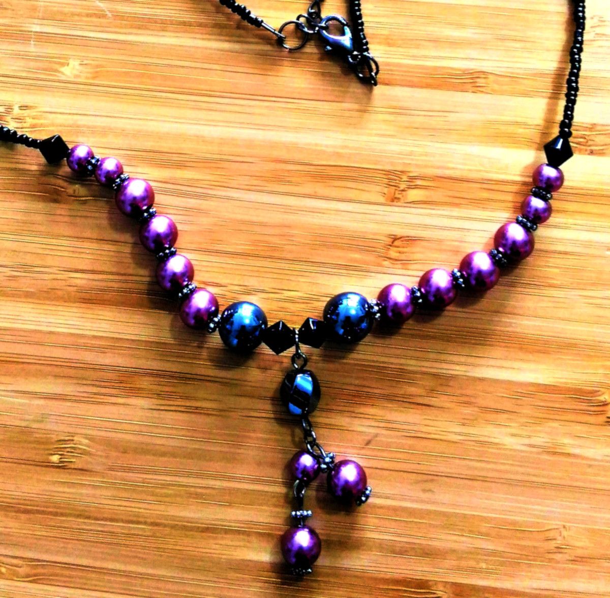 Japanese Brand × Vintage Stunning Shiny Patchwork Hematite Pearls Bead Necklace RARE Size ONE SIZE - 3 Thumbnail