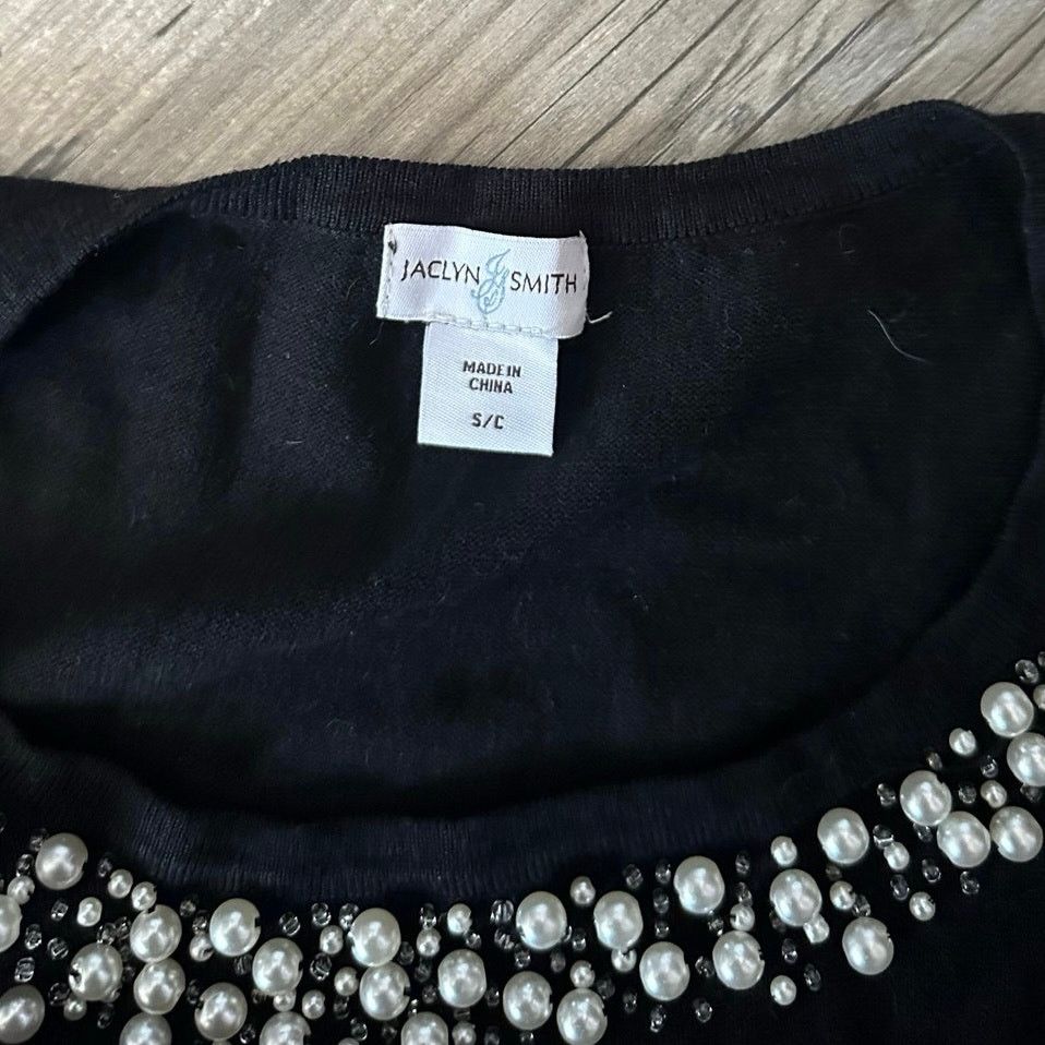 Other jaclyn smith black pearl beaded shirt Size S / US 4 / IT 40 - 3 Thumbnail