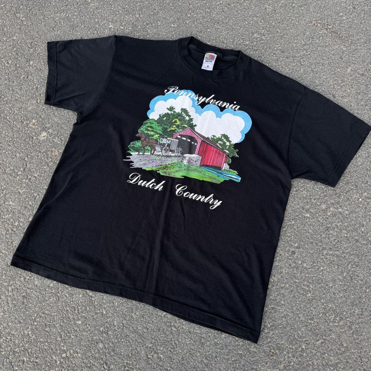 Fruit Of The Loom Vintage 90s Pennsylvania Dutch Country Cotagge Village Tee Size US XL / EU 56 / 4 - 7 Thumbnail