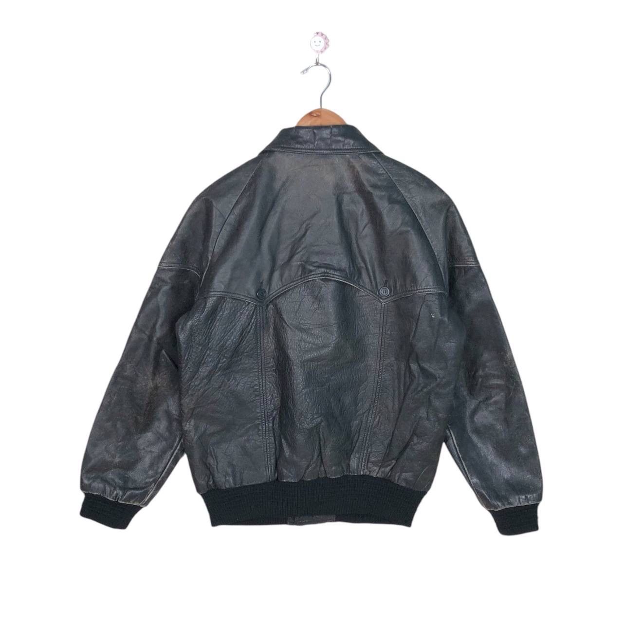 Japanese Brand Vintage Leather IS-674-MS Flight Jacket Black Size US M / EU 48-50 / 2 - 2 Thumbnail