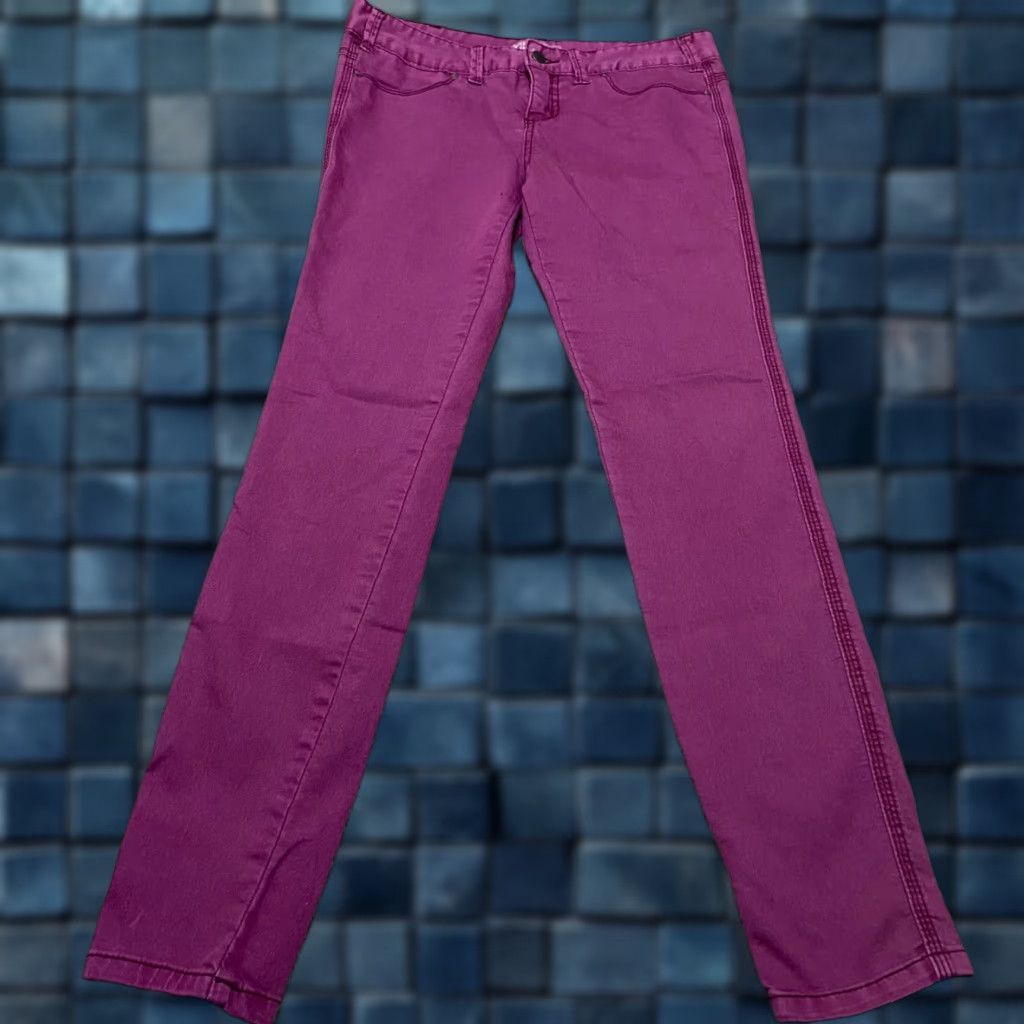 Free People Free People Womens Jeans 29 Pink Denim Slim Straight Mid Rise Dark Wash Size 24" / US 00 / IT 34 - 1 Thumbnail