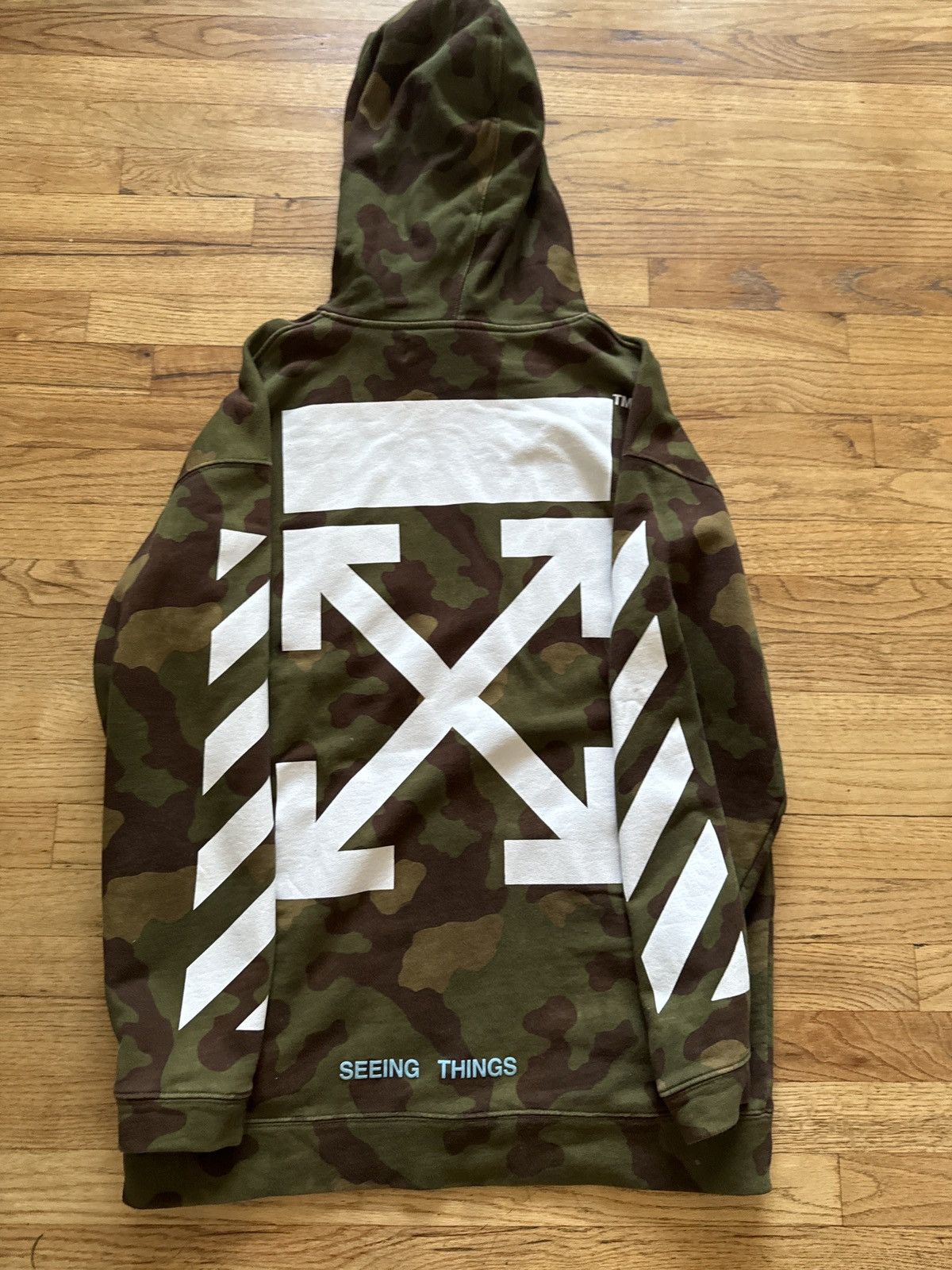 Camo off white hoodie best sale