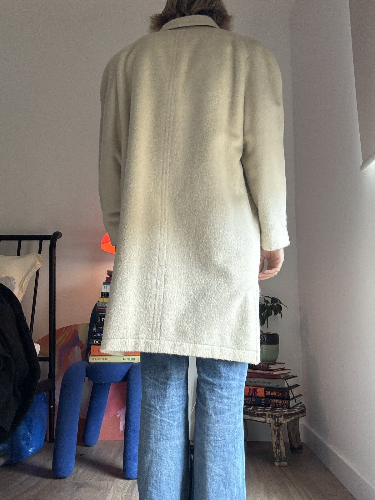 Pal Zileri Cream Alpaca Mohair Coat With Houndstooth Lining Size US M / EU 48-50 / 2 - 3 Thumbnail