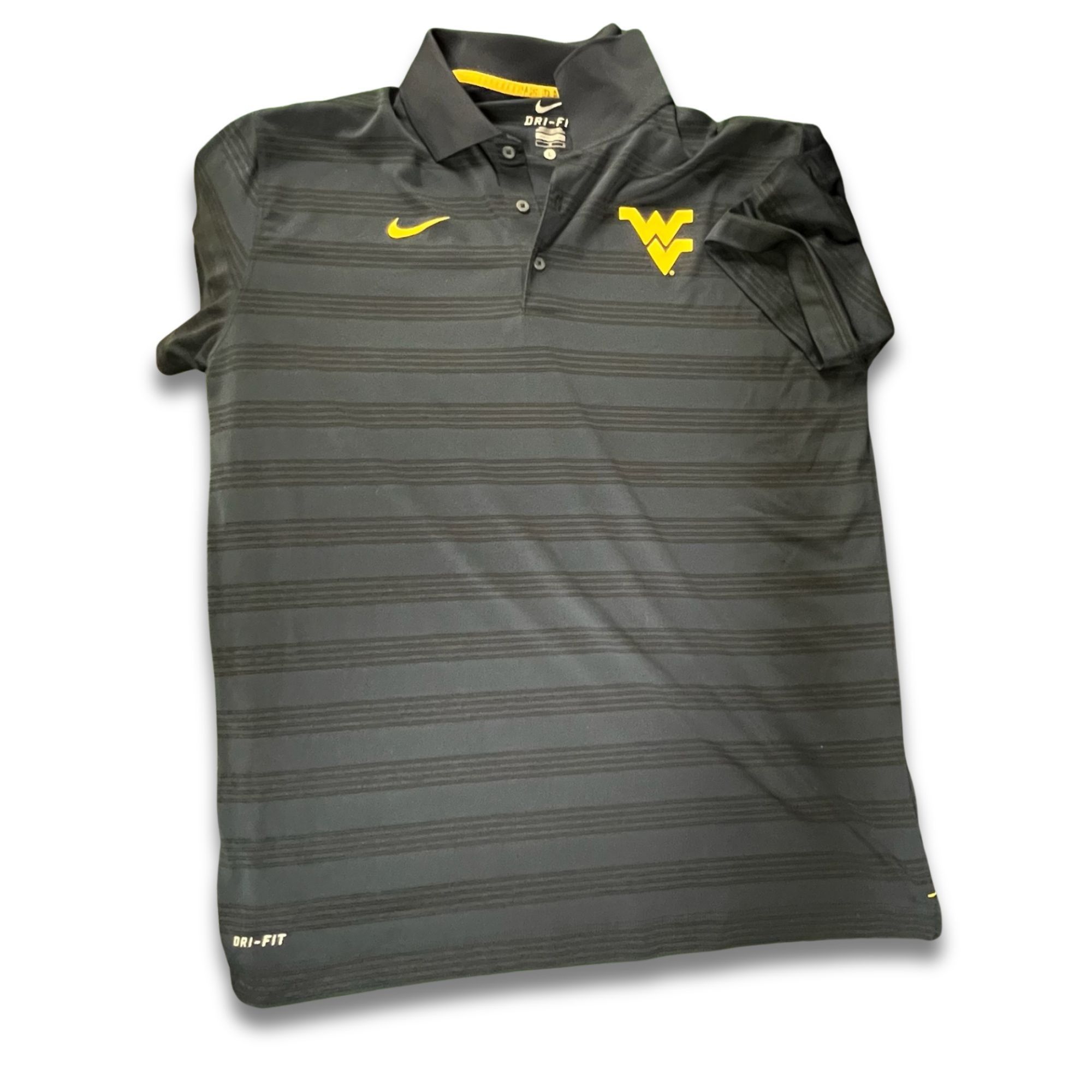 Nike NIKE Mens West Virginia Mountaineers Striped Dri-Fit Polo Sh Size US L / EU 52-54 / 3 - 2 Thumbnail