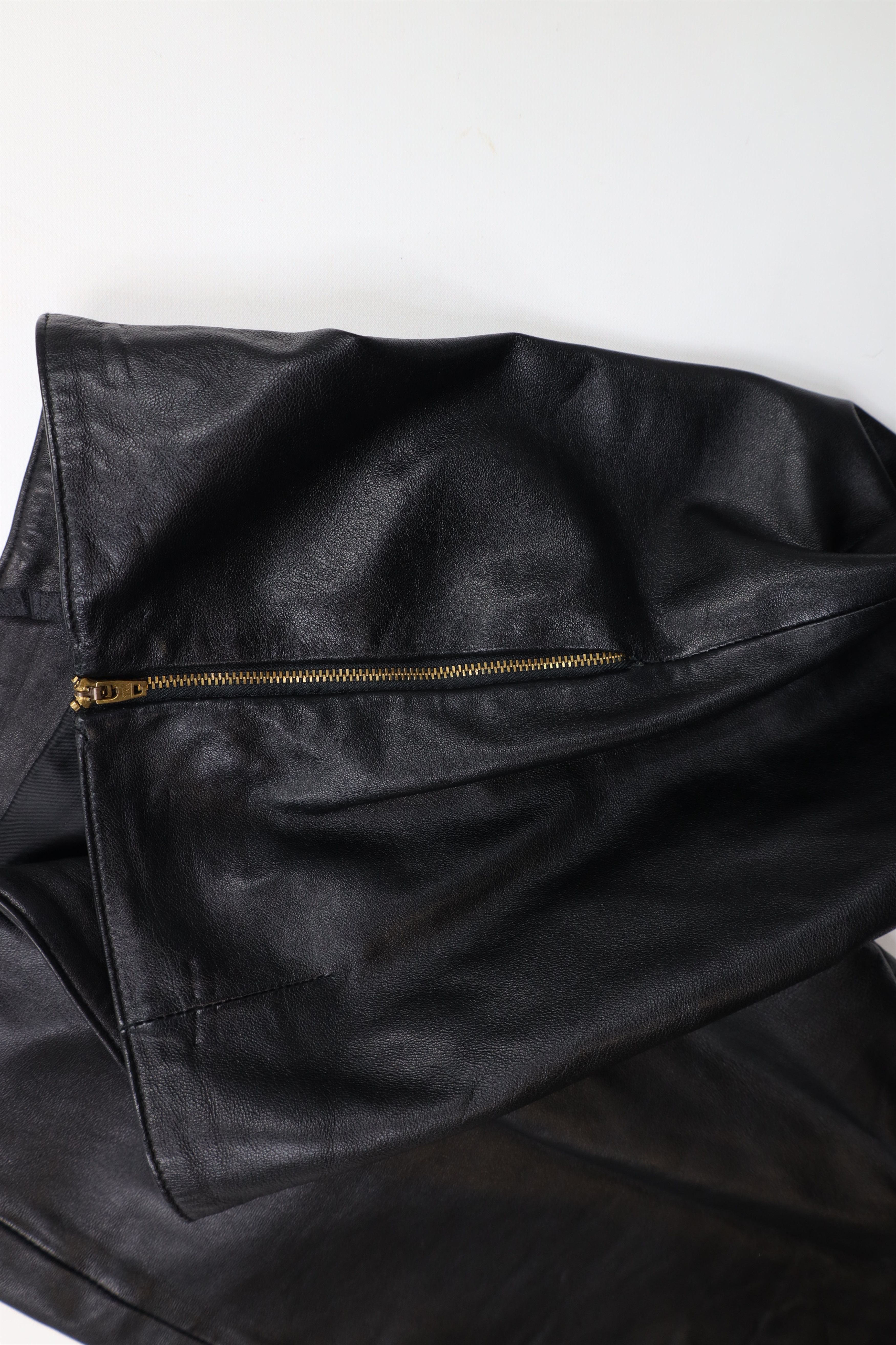 Vintage Vintage 90s Streetwear Faded Leather Motorcycle Pants Black Size 36" / US 14 / IT 50 - 7 Thumbnail