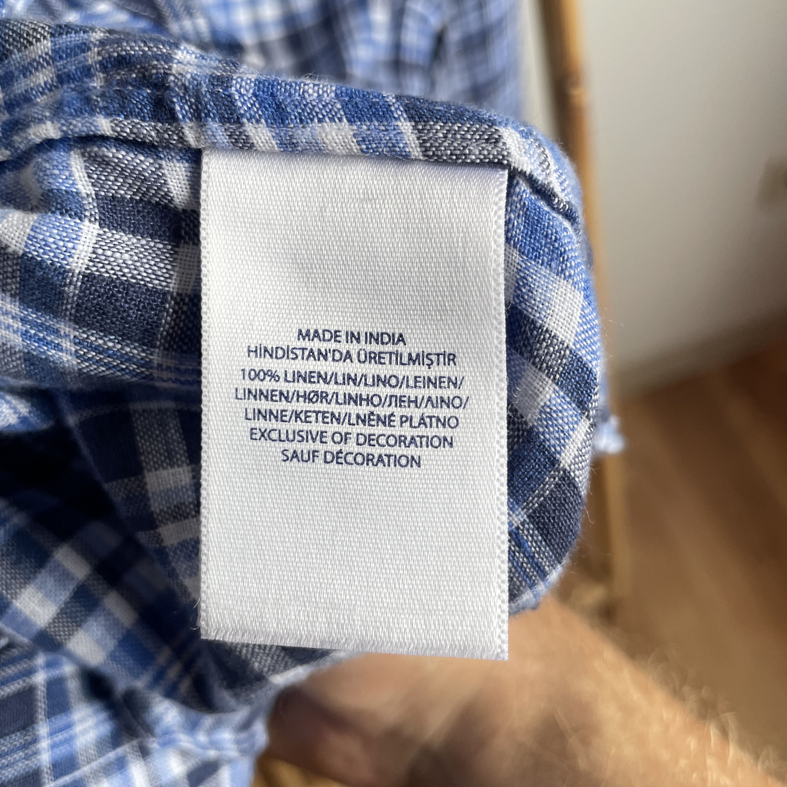 Polo Ralph Lauren Polo Ralph Lauren Check Slim Fit Ocean Wash Linen Shirt Size US S / EU 44-46 / 1 - 6 Thumbnail