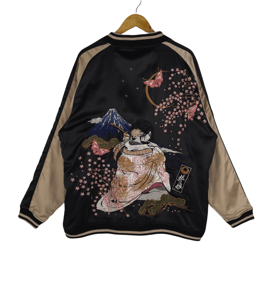 Vintage Vintage Sukajan Geisha Jacket Embroidery Big Logo Art Size US XXL / EU 58 / 5 - 1 Thumbnail