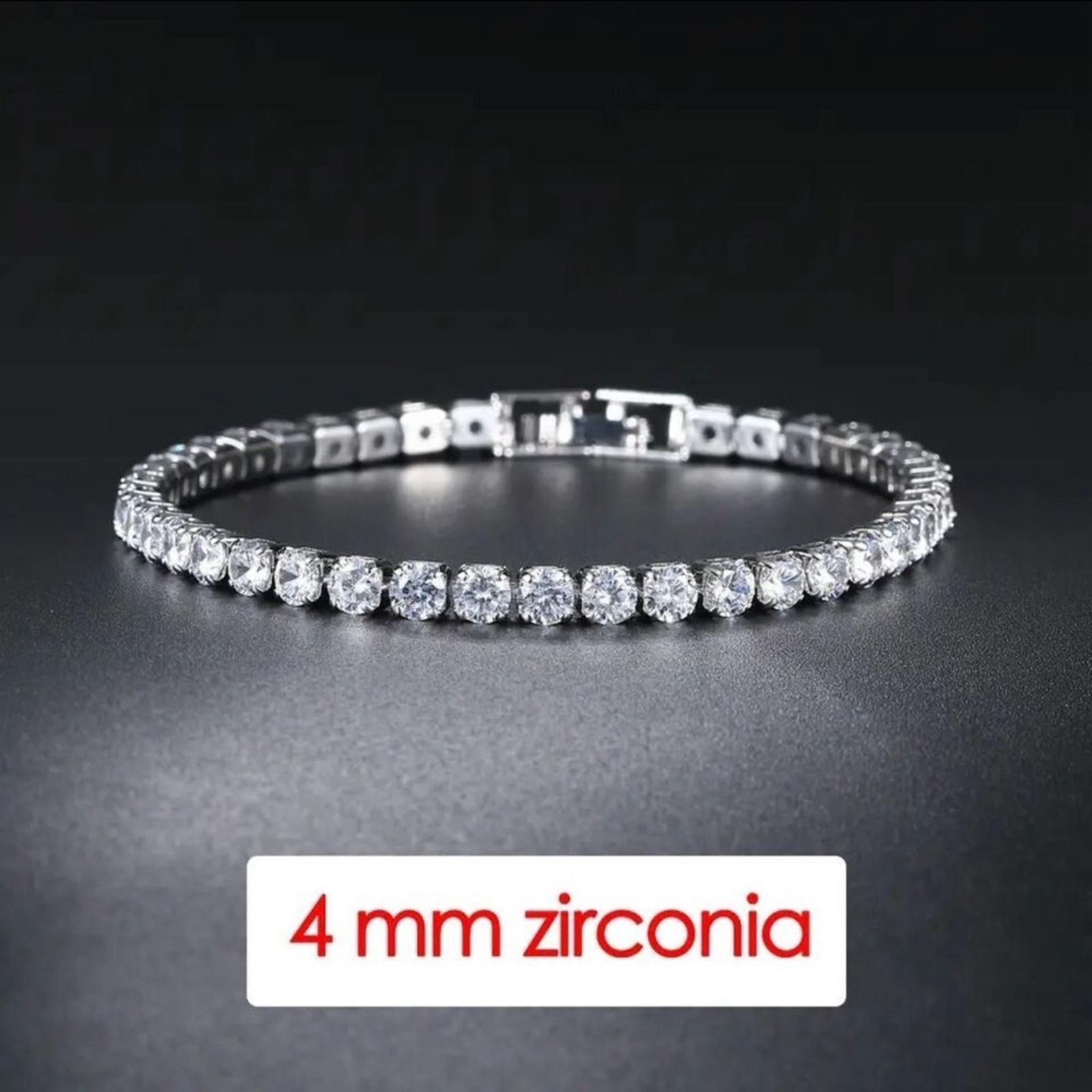 Other Hip Hop Iced Out 3/5mm Crystal Tennis Bracelet for Men Size ONE SIZE - 4 Thumbnail