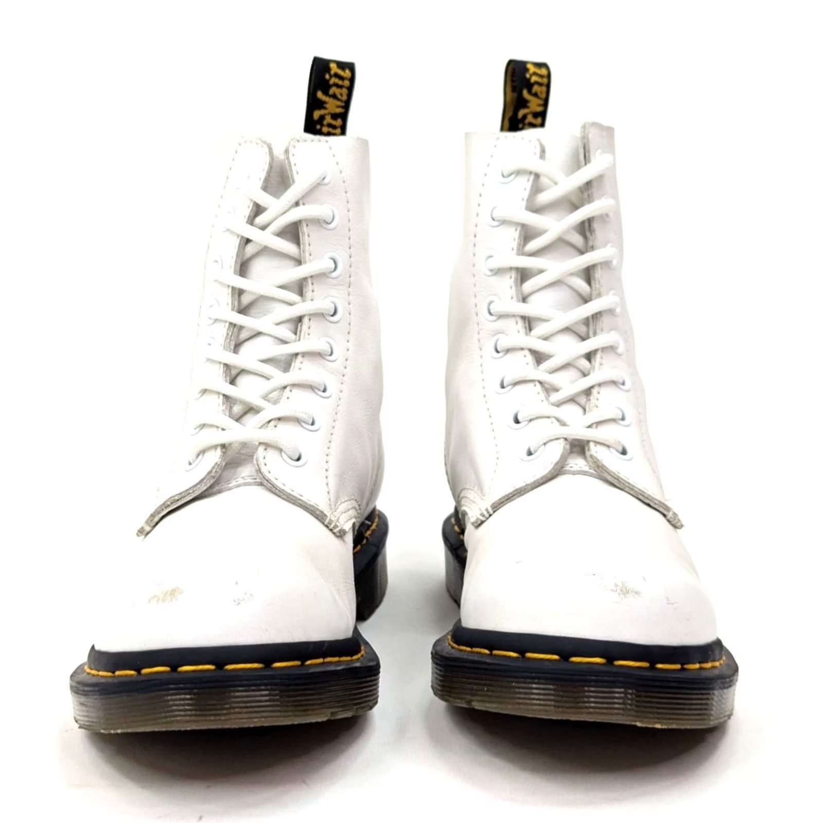 Dr. Martens VINTAGE Dr. Martens 1460 Pascal Women's 7 White AirWair Combat Boots Lace-Up Ankle Boots 8-Eye Punk Grunge 80s 90s Womens Size US 7 / IT 37 - 3 Thumbnail