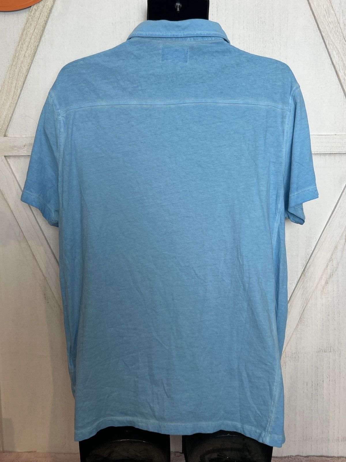 Rock & Republic Rock & Republic Men’s Polo Shirt Blue Distressed Wash XL0014 Size US XL / EU 56 / 4 - 4 Thumbnail