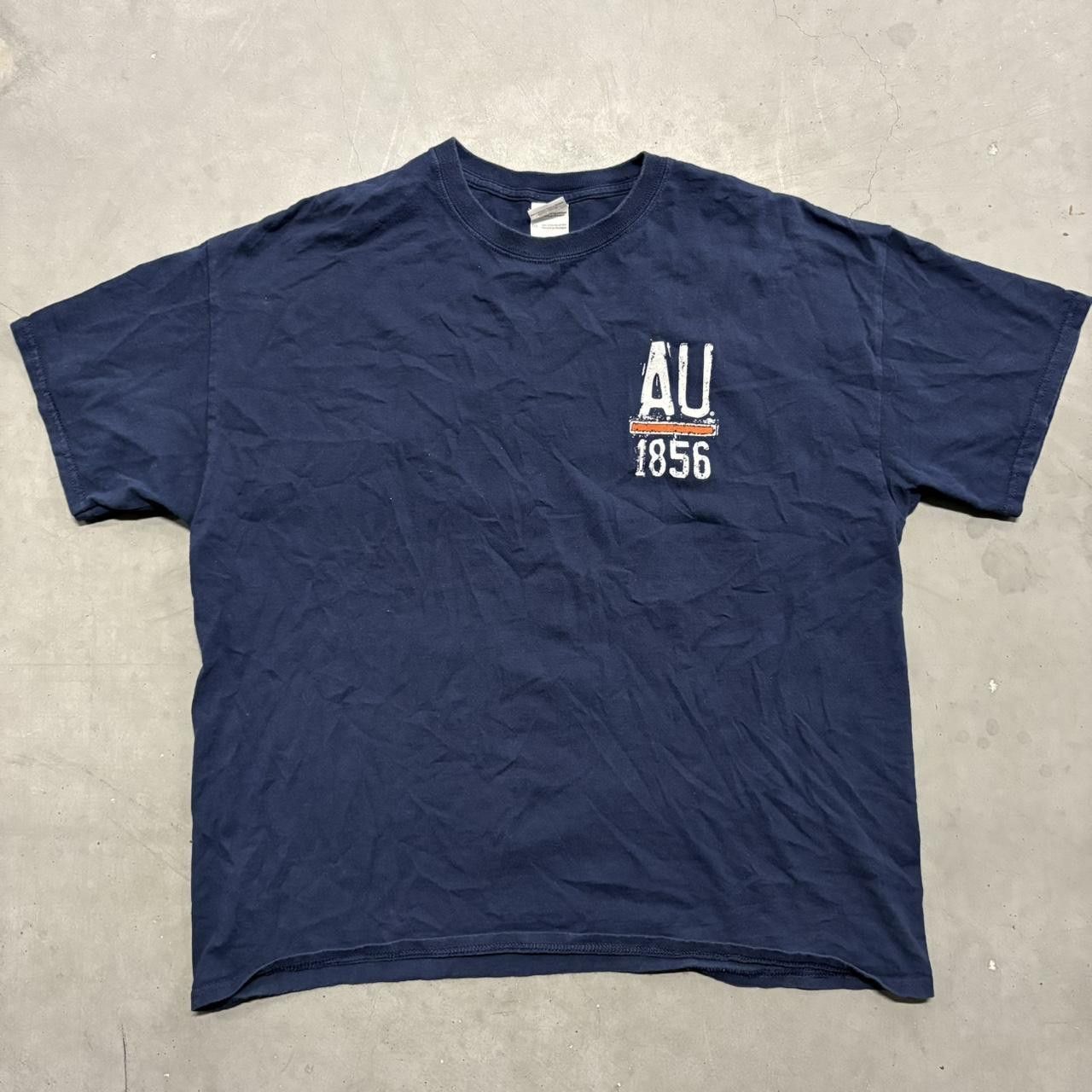 Japanese Brand × Vintage Crazy Vintage Y2K/2000s Auburn University Graphic Navy Blue Tee! Size US XL / EU 56 / 4 - 1 Thumbnail