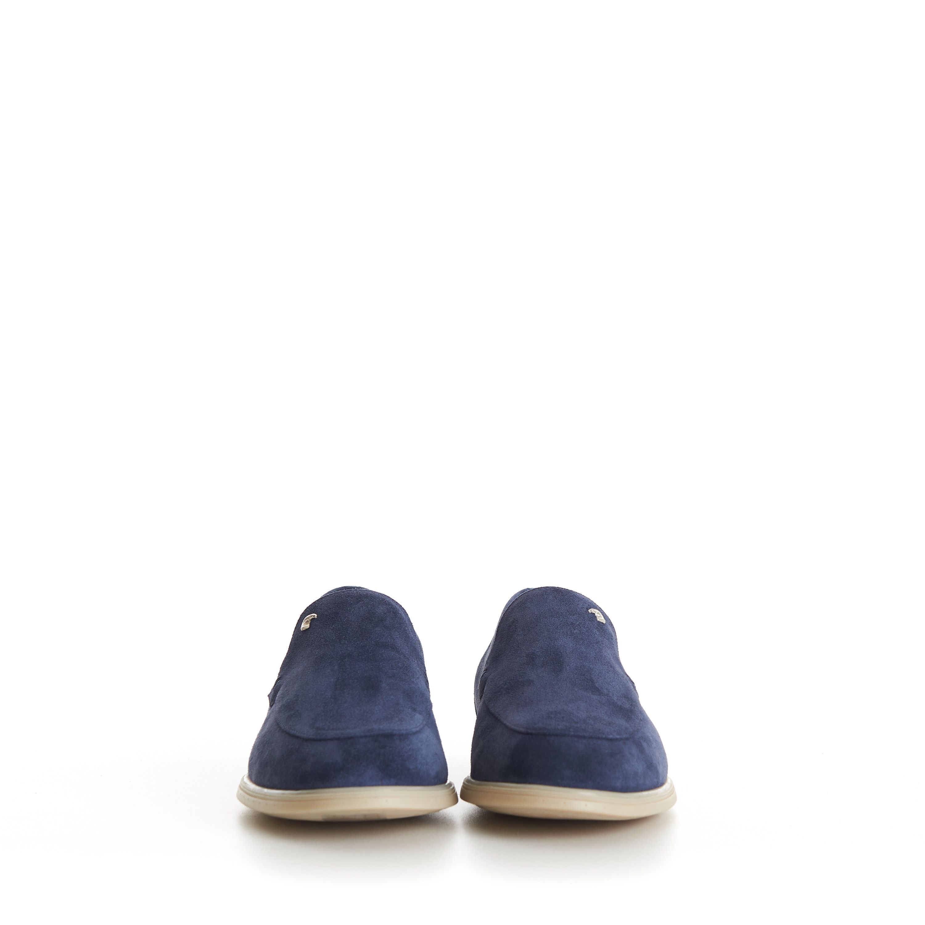 Stefano Ricci Blue Suede Slip-On Loafer - Eagle Head Application Size US 11 / EU 44 - 3 Thumbnail