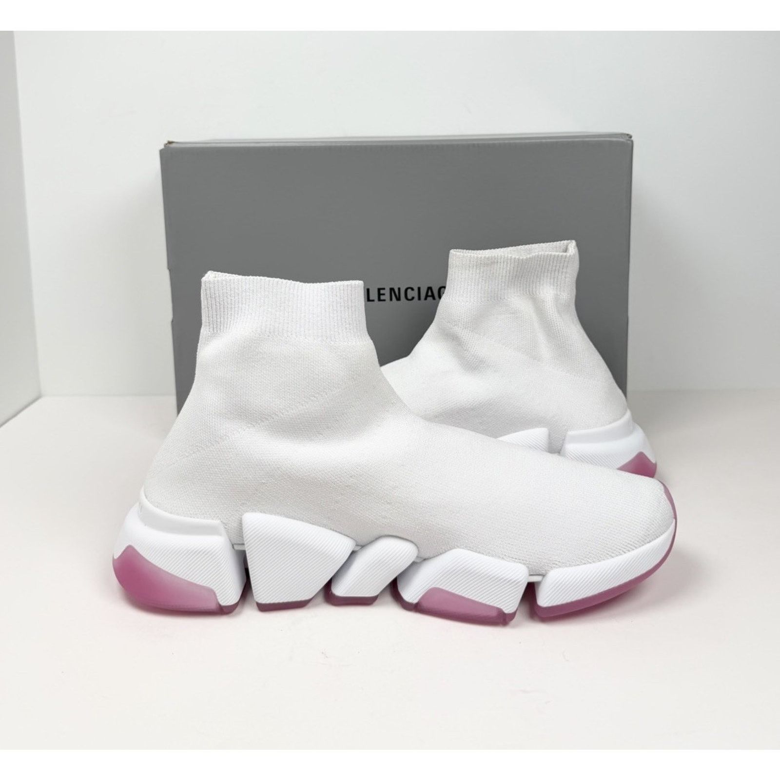 Balenciaga Size 40EU/10W - Balenciaga White/Pink Speed NEW Size US 10 / IT 40 - 5 Thumbnail