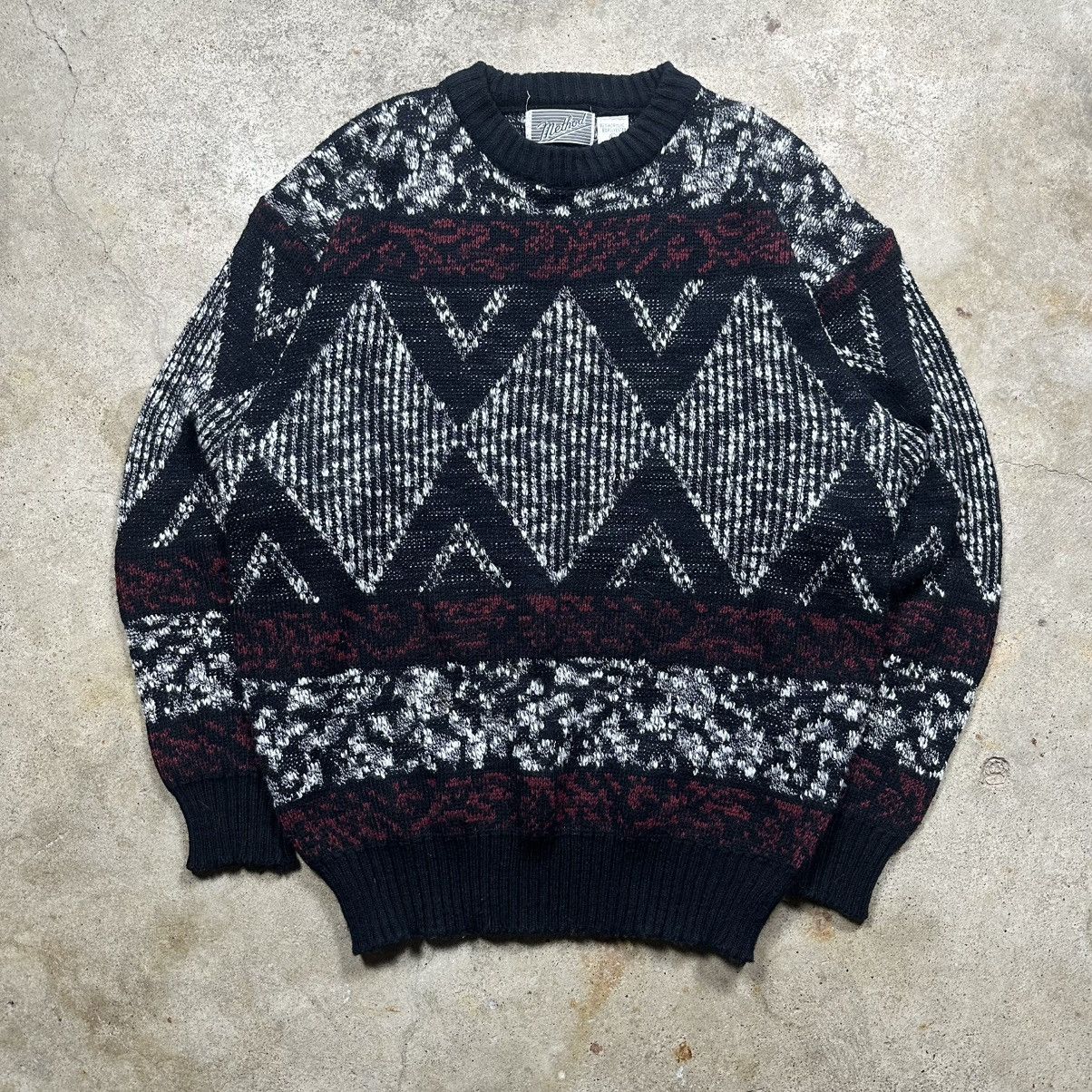 Method Vintage 80s Method Geometric Aztec Tribal Design Sweater Size US L / EU 52-54 / 3 - 1 Thumbnail