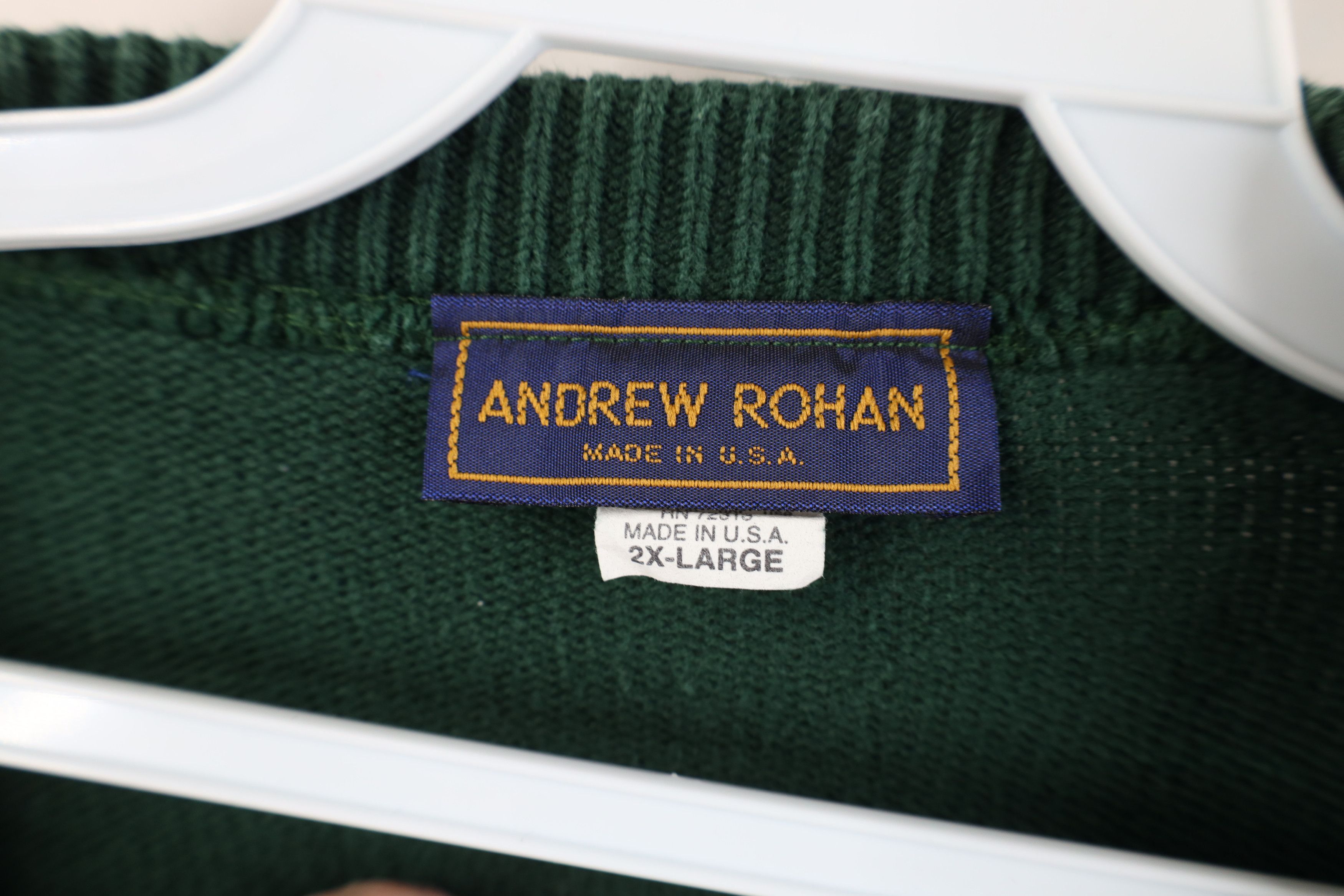 Vintage Vintage 90s Trout Club Fishing Knit Sweater Green USA Size US XXL / EU 58 / 5 - 6 Thumbnail