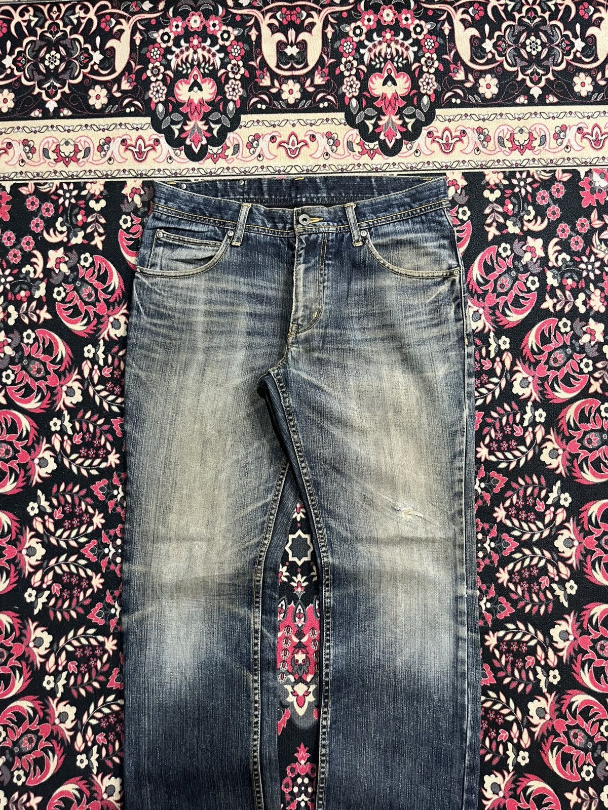 Atelier New Regime Atelier Sab Men Rusty Blue Faded Washed Panel Line Jeans Size US 30 / EU 46 - 3 Thumbnail