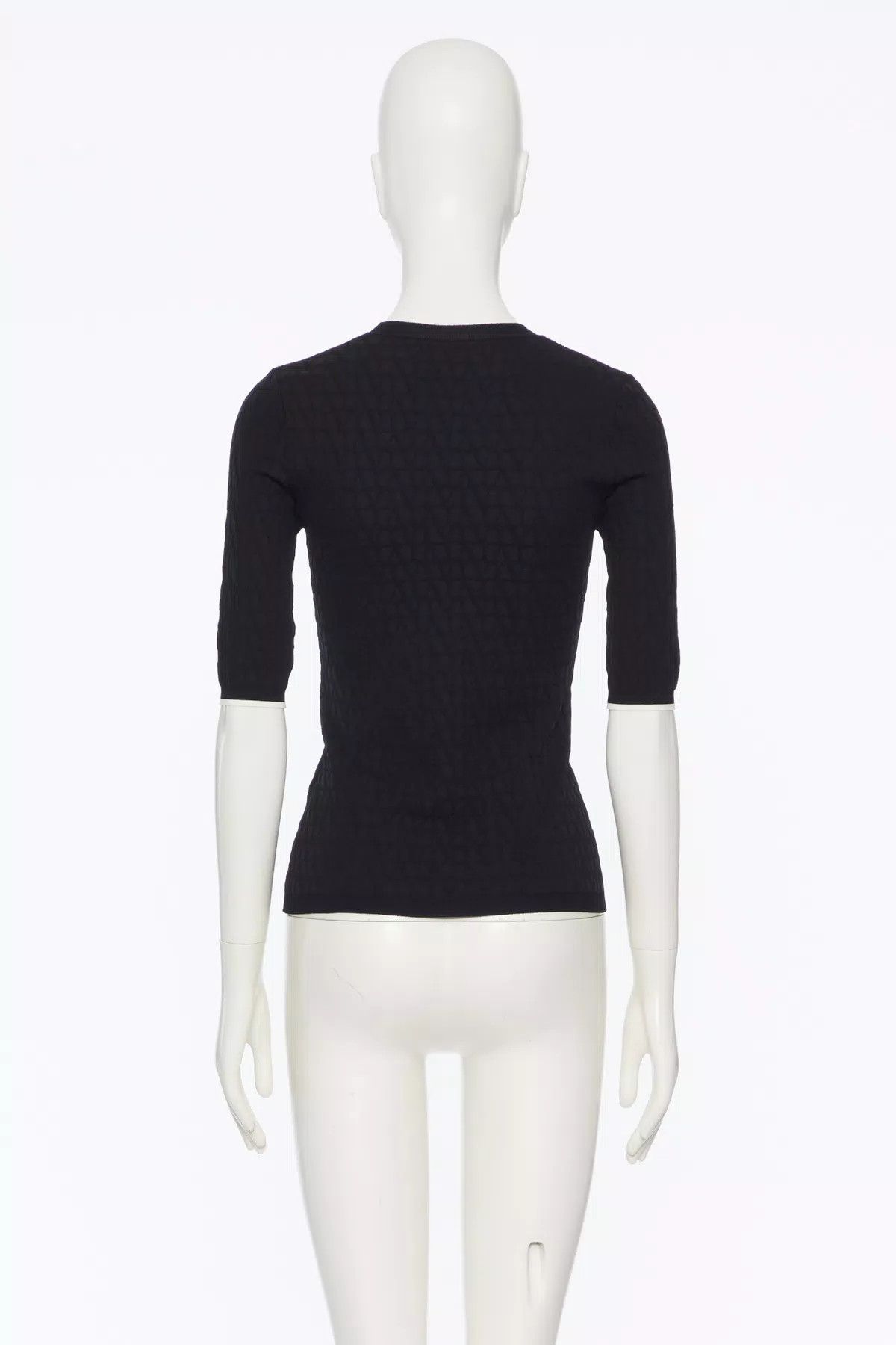 Valentino o1s1wg110426 Fitted Elastic T-Shirt in Navy Size M / US 6-8 / IT 42-44 - 3 Thumbnail