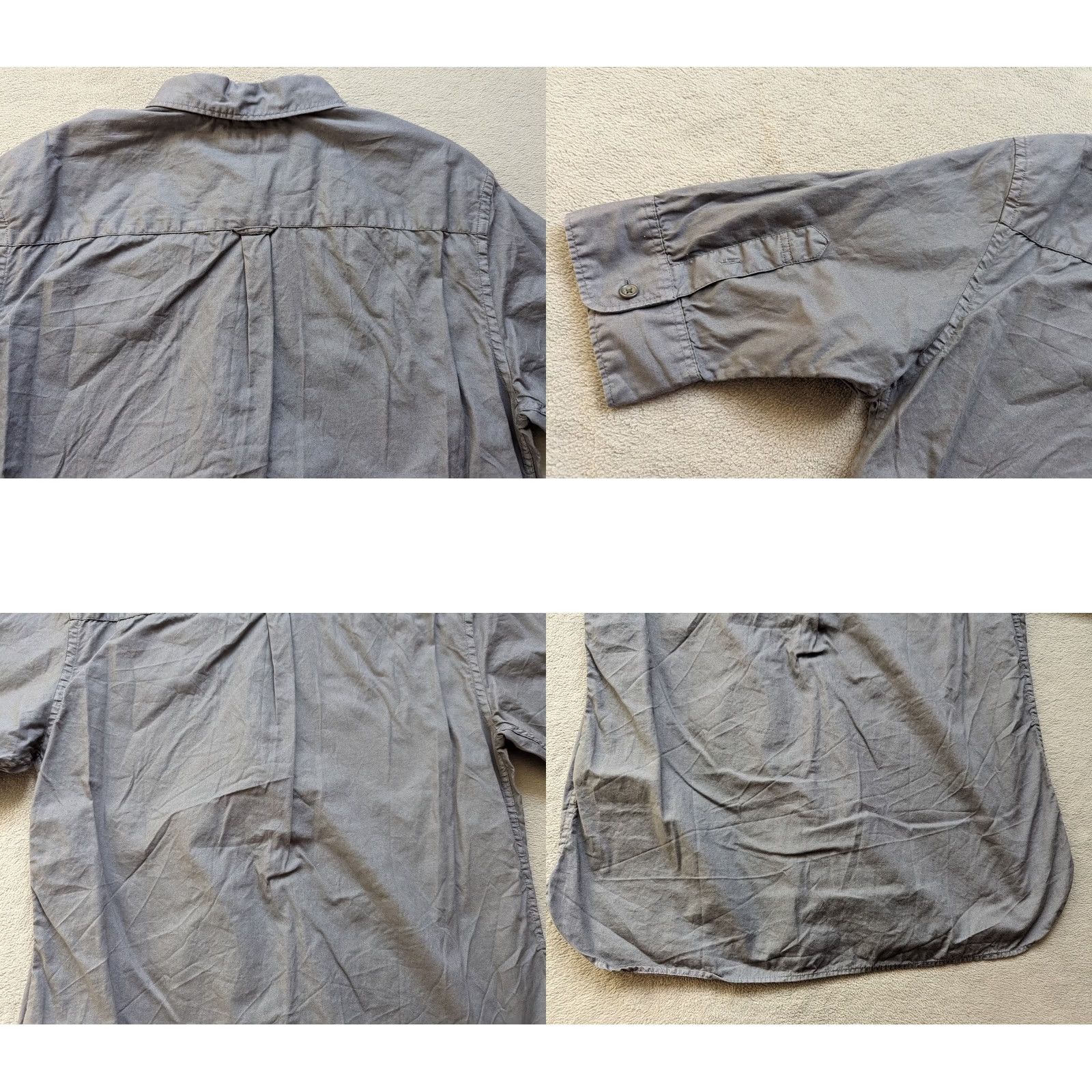 Allsaints ALLSAINTS Button Up Shirt Mens M Dark Gray Short Sleeve Size US M / EU 48-50 / 2 - 8 Thumbnail