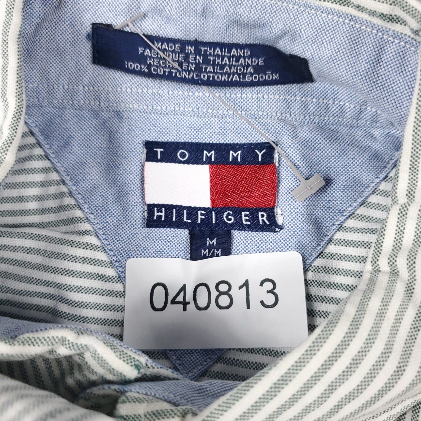 Tommy Hilfiger Tommy Hilfiger Button-Up Shirt Mens Medium Gray Striped Long Sleeve Casual Size US M / EU 48-50 / 2 - 8 Thumbnail