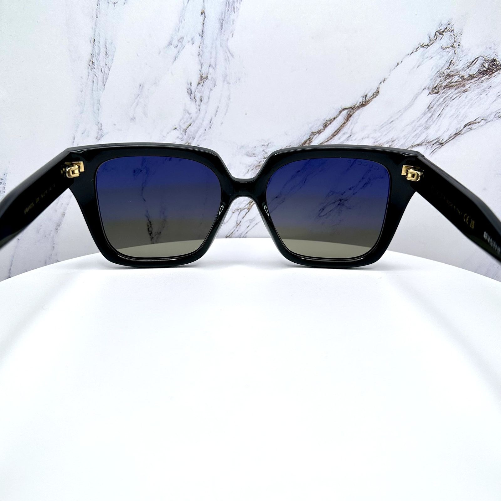 Gucci New GUCCI Sunglasses Black 54mm Square Gold GG Red Green Web Size ONE SIZE - 18 Thumbnail