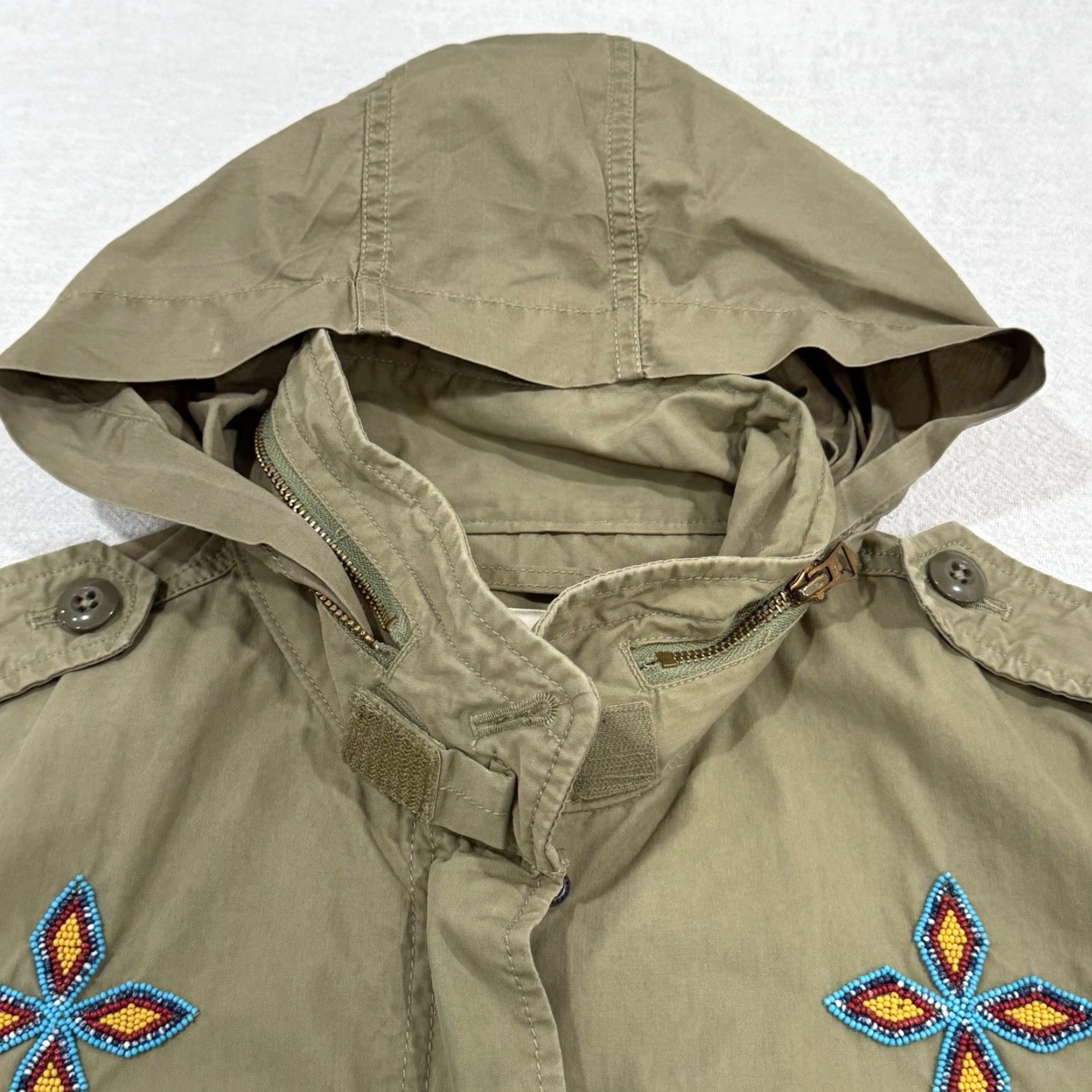 Ralph Lauren VINTAGE Ralph Lauren Women’s Military M65 Field Jacket Beaded Packable Green Medium Denim & Supply Skull Womens Jacket Size L / US 10 / IT 46 - 6 Thumbnail