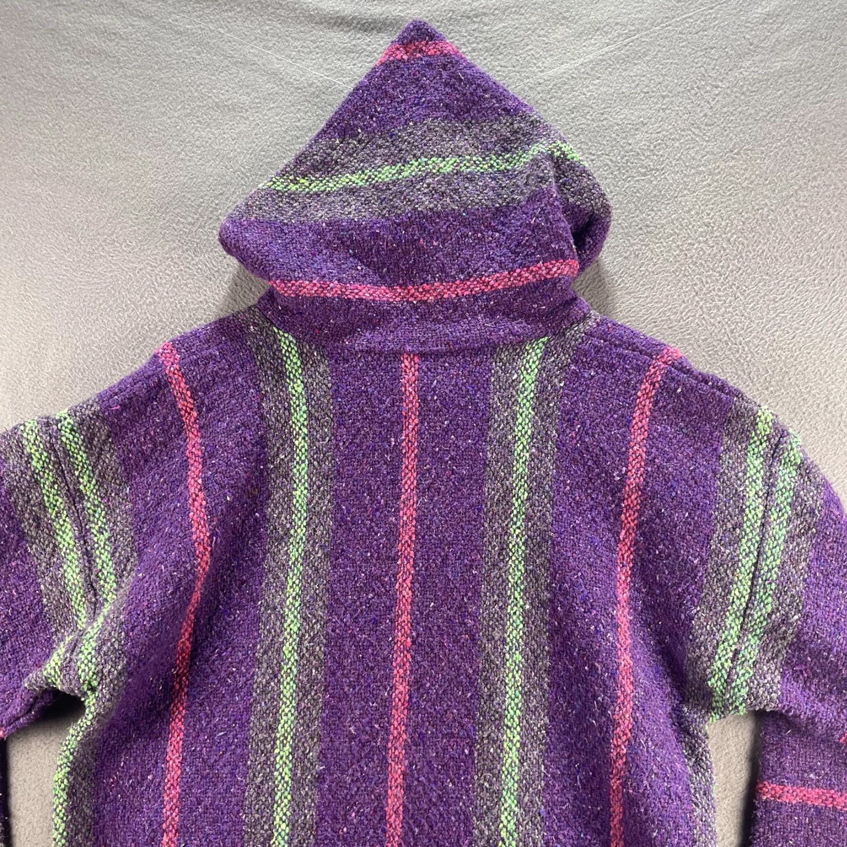 Vintage VTG Stocus Baja Hoodie Pullover Mens Large Purple Striped Mexican Drug Rug Boho Size US L / EU 52-54 / 3 - 4 Thumbnail