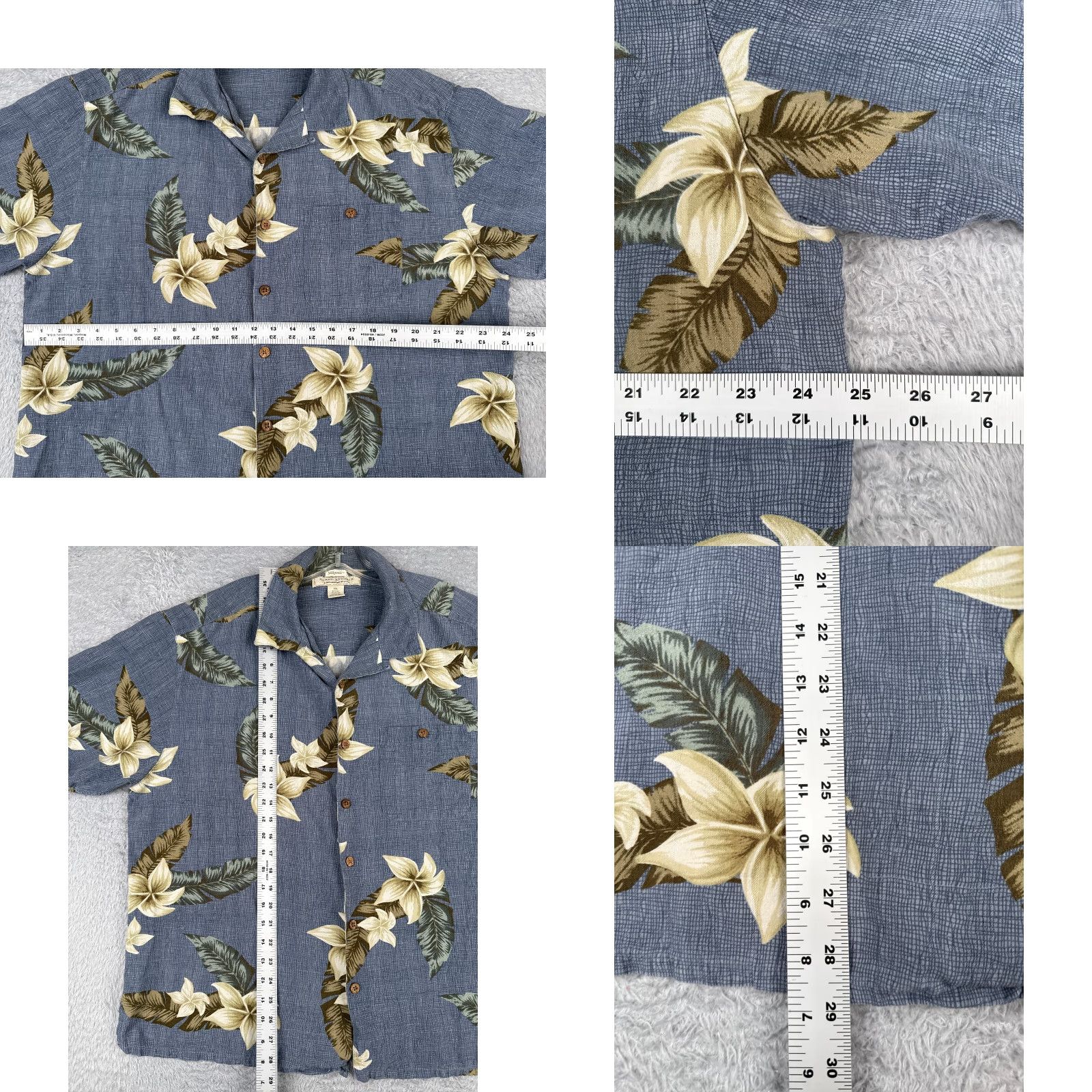 Vintage Island Republic Shirt Men 2XL Blue Floral Silk Blend Button Up Hawaiian Size US XXL / EU 58 / 5 - 8 Thumbnail