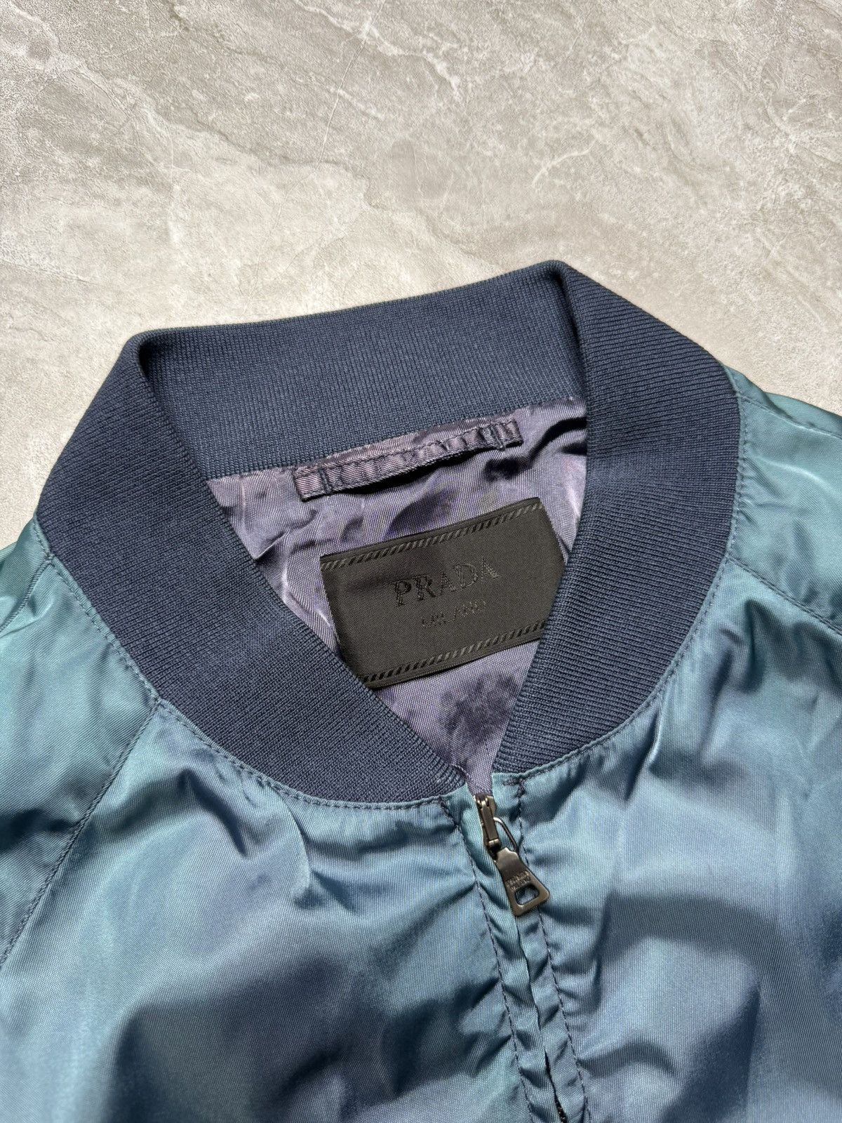 Prada Prada F/W 14 Plate Logo Nylon Bomber Jacket Size US L / EU 52-54 / 3 - 8 Thumbnail
