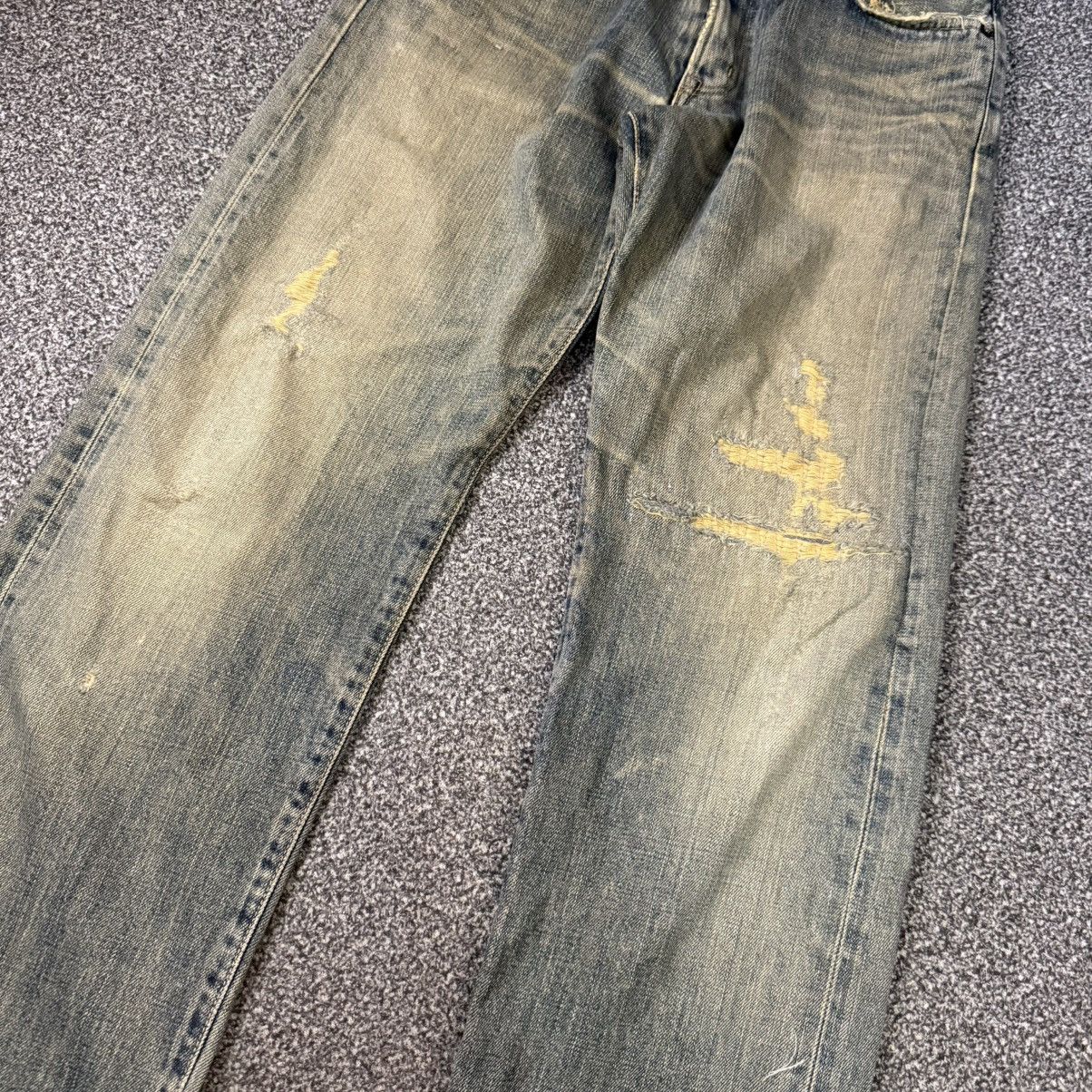 If Six Was Nine Vtg Archival Selvedge Edwin 505xx Thrashed Distressed Mud Size US 29 - 4 Thumbnail
