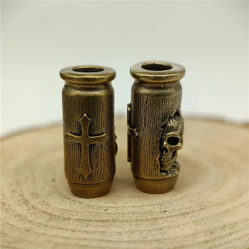 Handmade 3Pcs Skull Cross Bullet Knife Beads Paracord Bead Zipper Size ONE SIZE - 1 Thumbnail