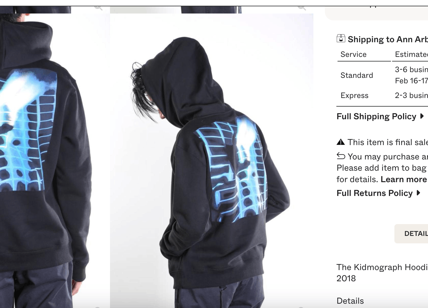 Off-White OFF-White Kidmograph Hoodie Virgil Abloh Black $635 Size M Size US M / EU 48-50 / 2 - 11 Thumbnail