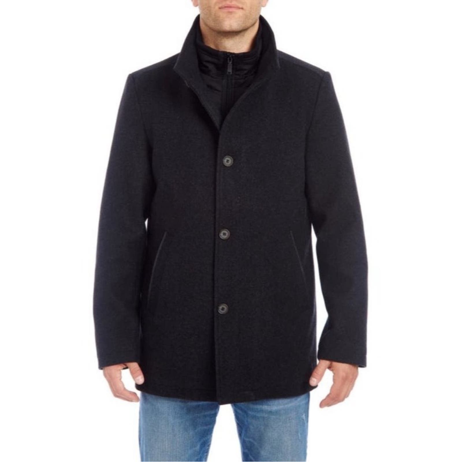 image of Vince Camuto Short Wool Blend Car Coat - Navy in Blue, Men's (Size 2XL)