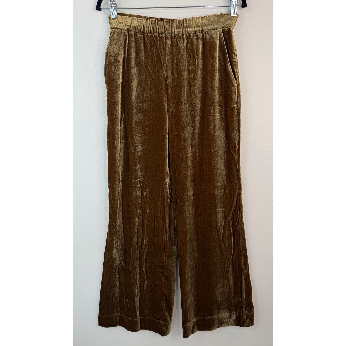 Faherty NWT Faherty Stretch Silk Blend Velvet Gold Genevieve Pants Size 26" / US 2 / IT 38 - 1 Thumbnail