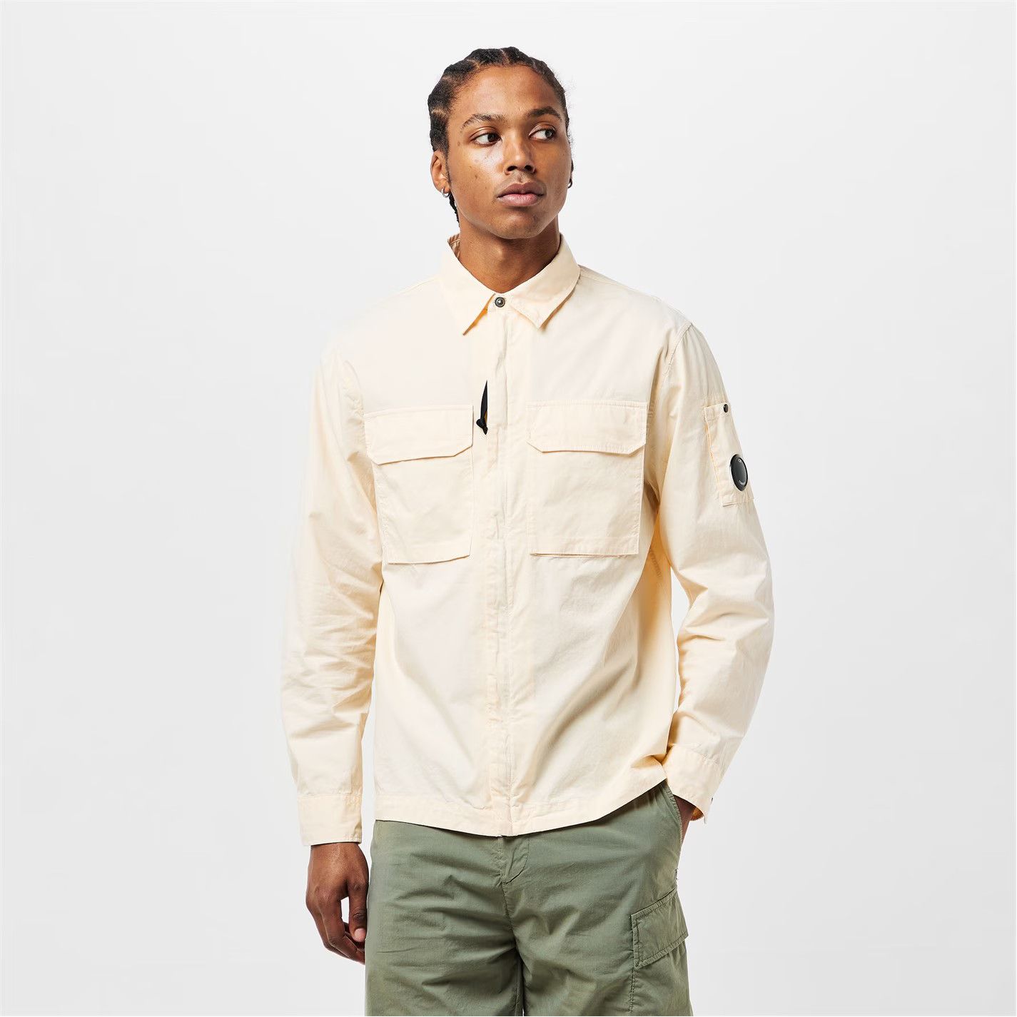 C.P. Company o1g2r1mq0426 Gabard Overshirt in Cream Size US S / EU 44-46 / 1 - 3 Thumbnail